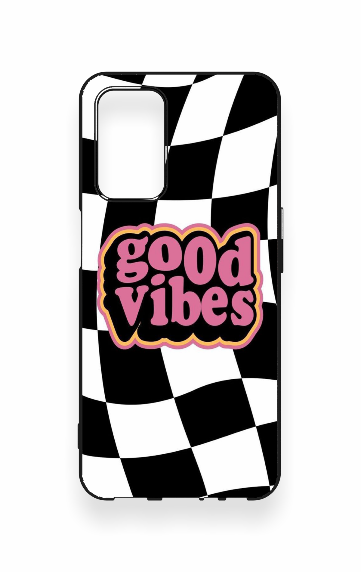 Oppo A55 Uyumlu Black Good Vibes Desenli Silikon Kılıf