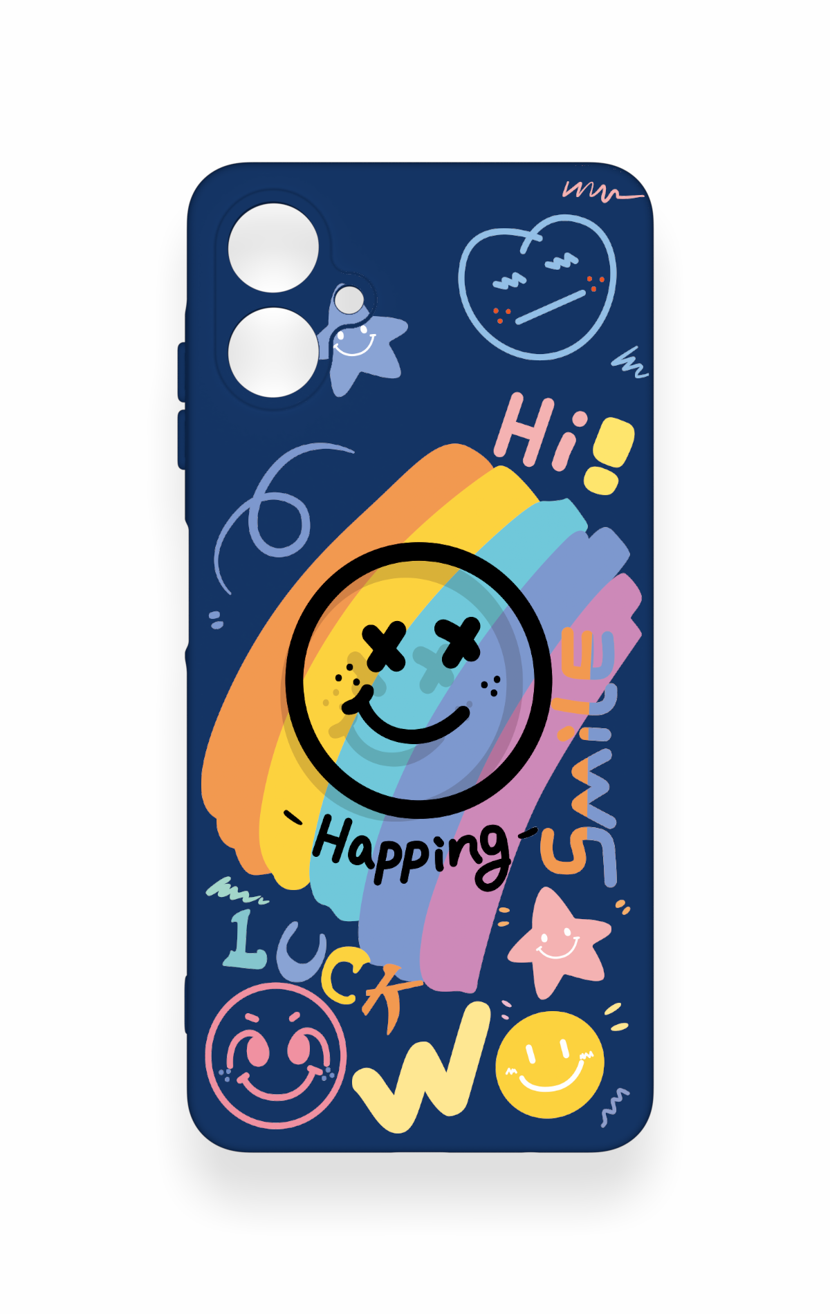 Samsung A06 Uyumlu Happing Smile Desenli Silikon Kılıf
