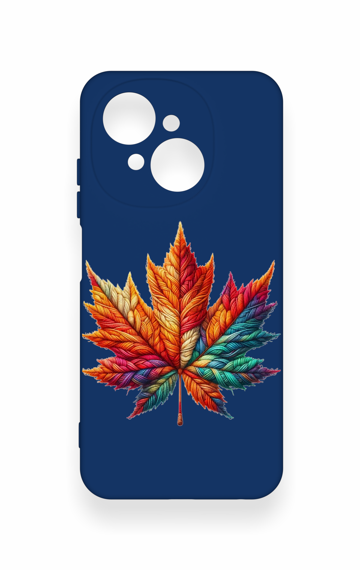 Tecno Spark Go1 Uyumlu Renkli Yaprak Desenli Silikon Kılıf