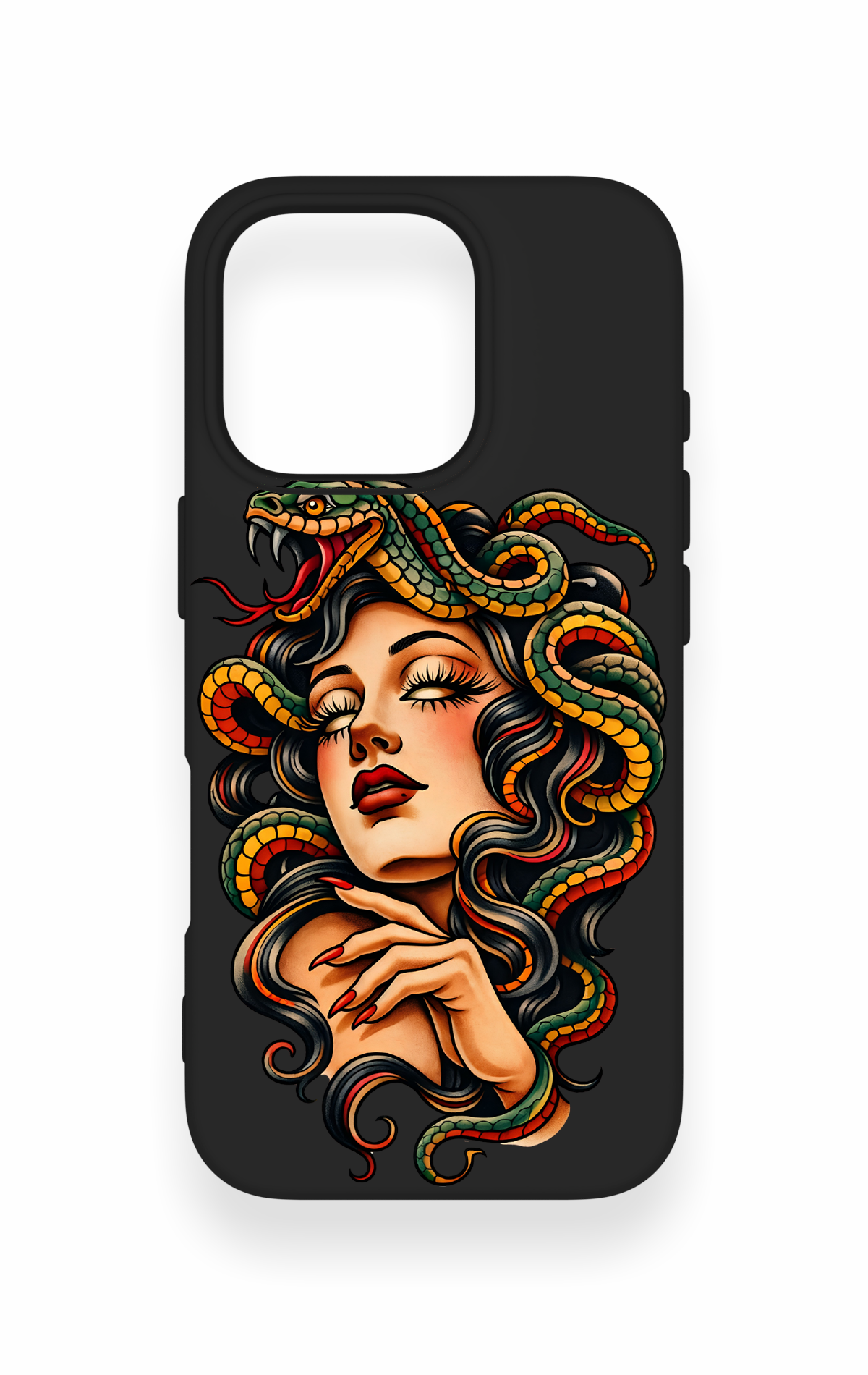 iPhone 16 Pro Uyumlu Medusa Desenli Silikon Kılıf