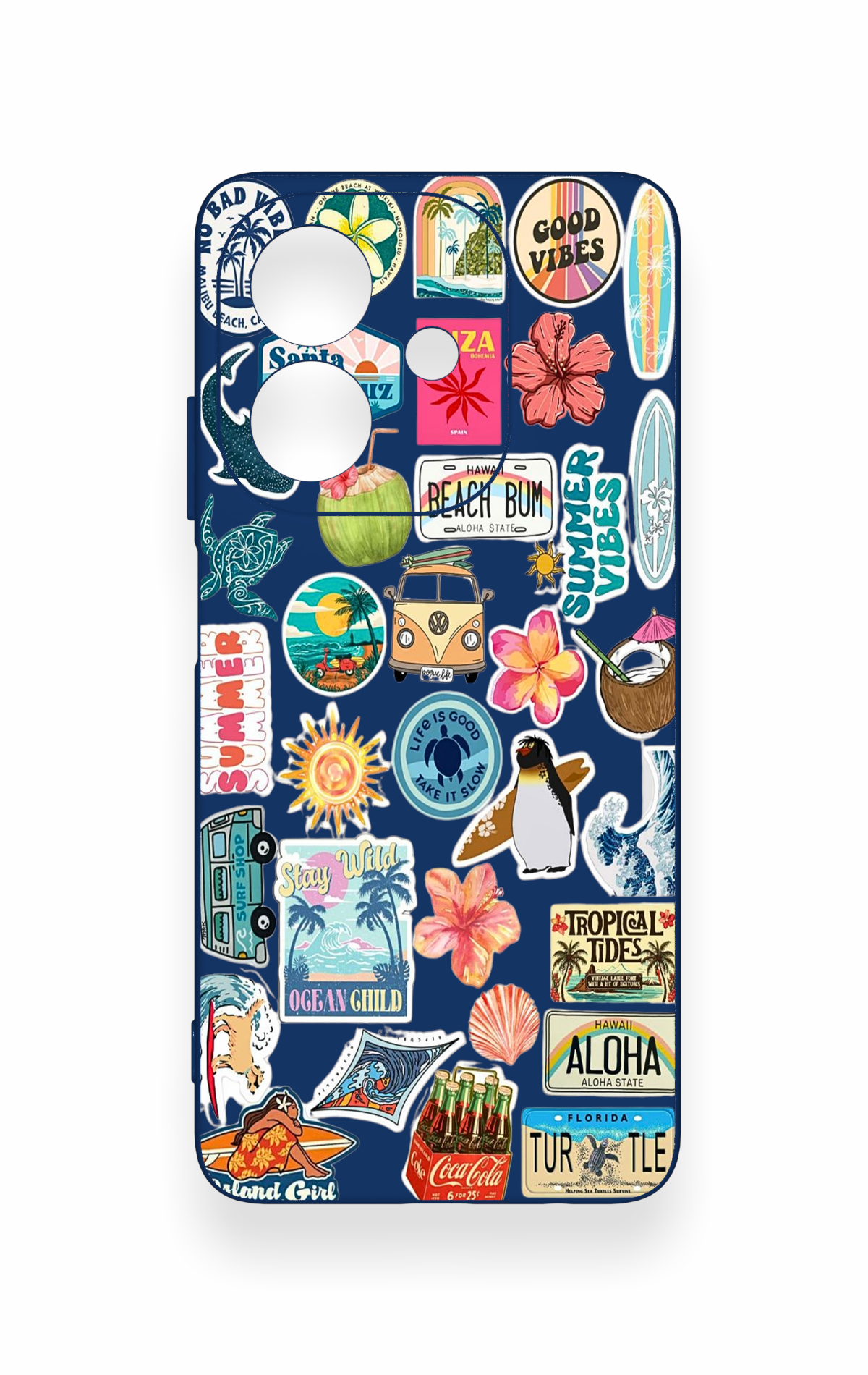 Oppo A3 Uyumlu Summer Vibes Desenli Silikon Kılıf