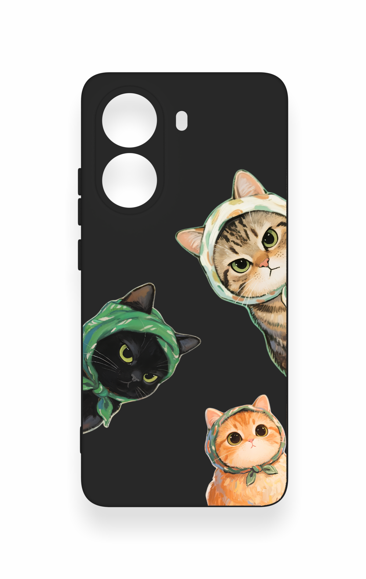 Poco X7 Pro Uyumlu Kedi Ekibi Desenli Silikon Kılıf
