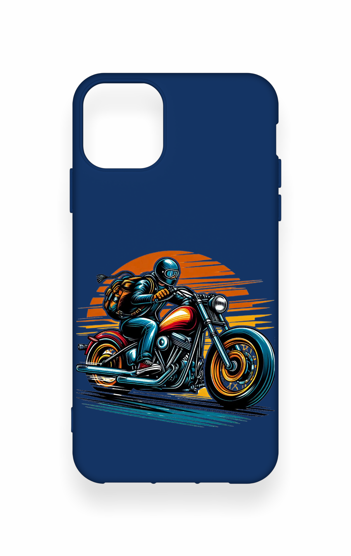 iPhone 11 Pro Max Uyumlu Moto Rider Desenli Silikon Kılıf