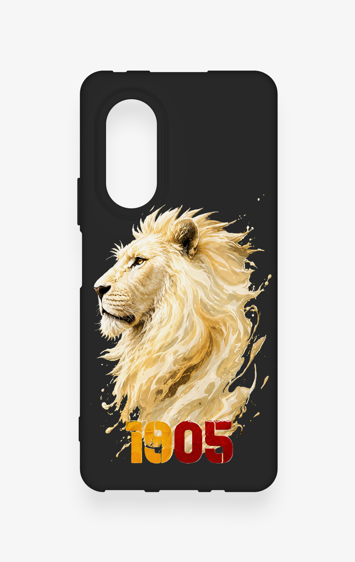 Huawei Nova 9Se Uyumlu Sarı Kırmızı 1905 Aslan Desenli Silikon Kılıf