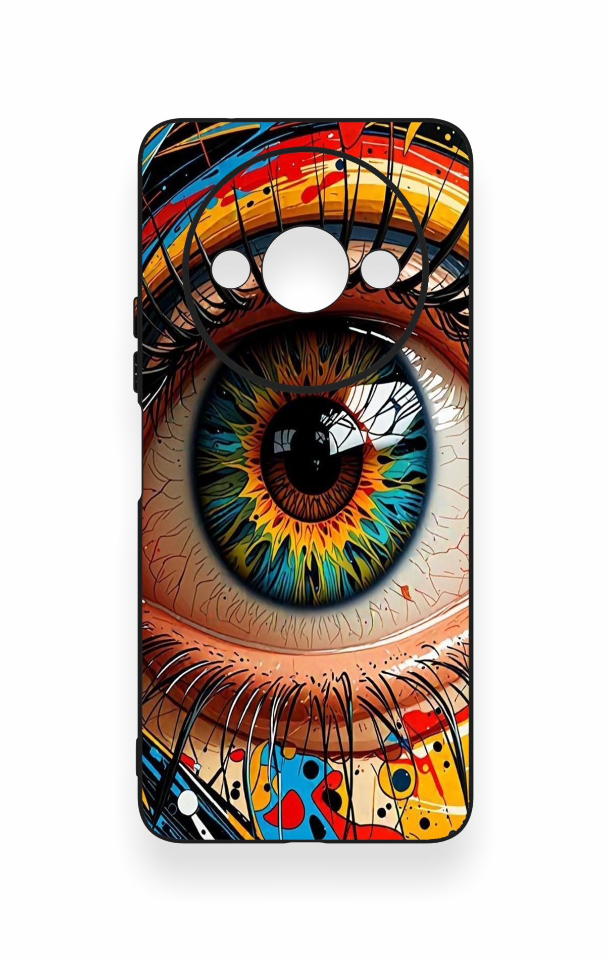 Redmi A3 Uyumlu Renkli Göz Bebeği Desenli Silikon Kılıf