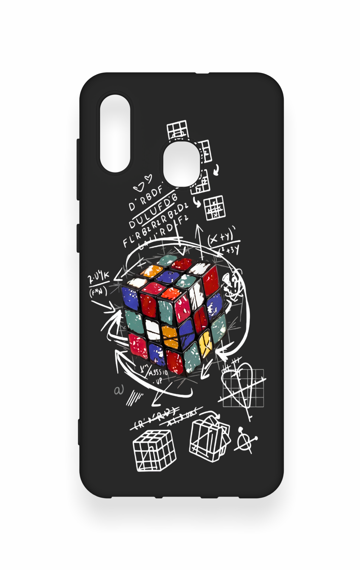 Samsung A20-A30 Uyumlu Rubik Küb Desenli Silikon Kılıf