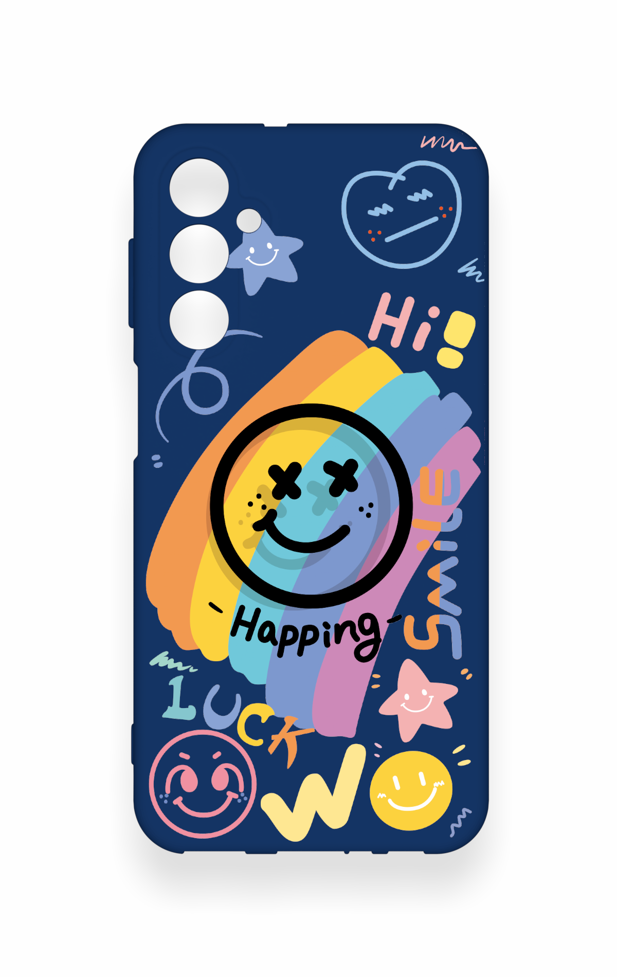 Samsung M34 Uyumlu Happing Smile Desenli Silikon Kılıf