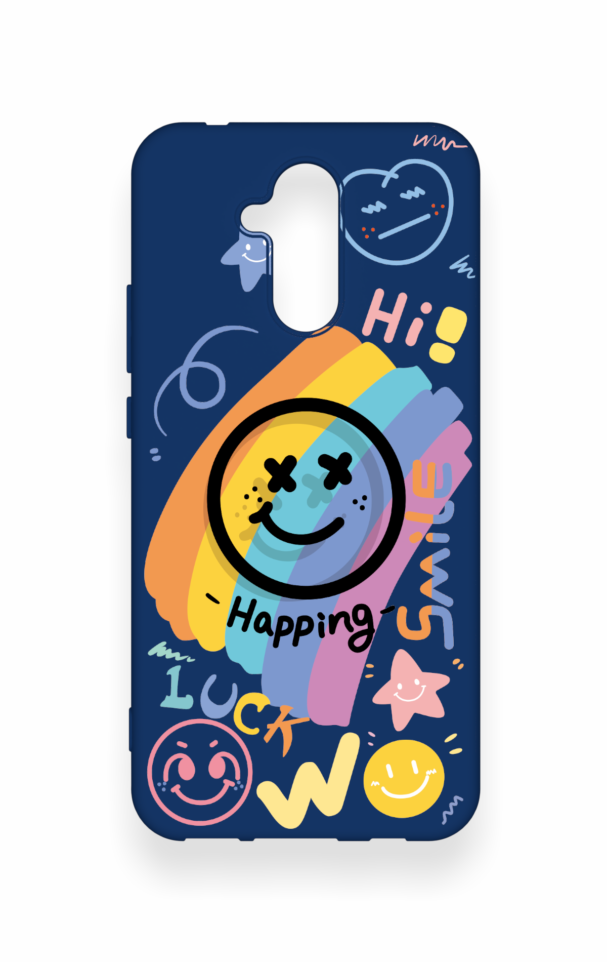 Huawei Mate 20 Lite Uyumlu Happing Smile Desenli Silikon Kılıf