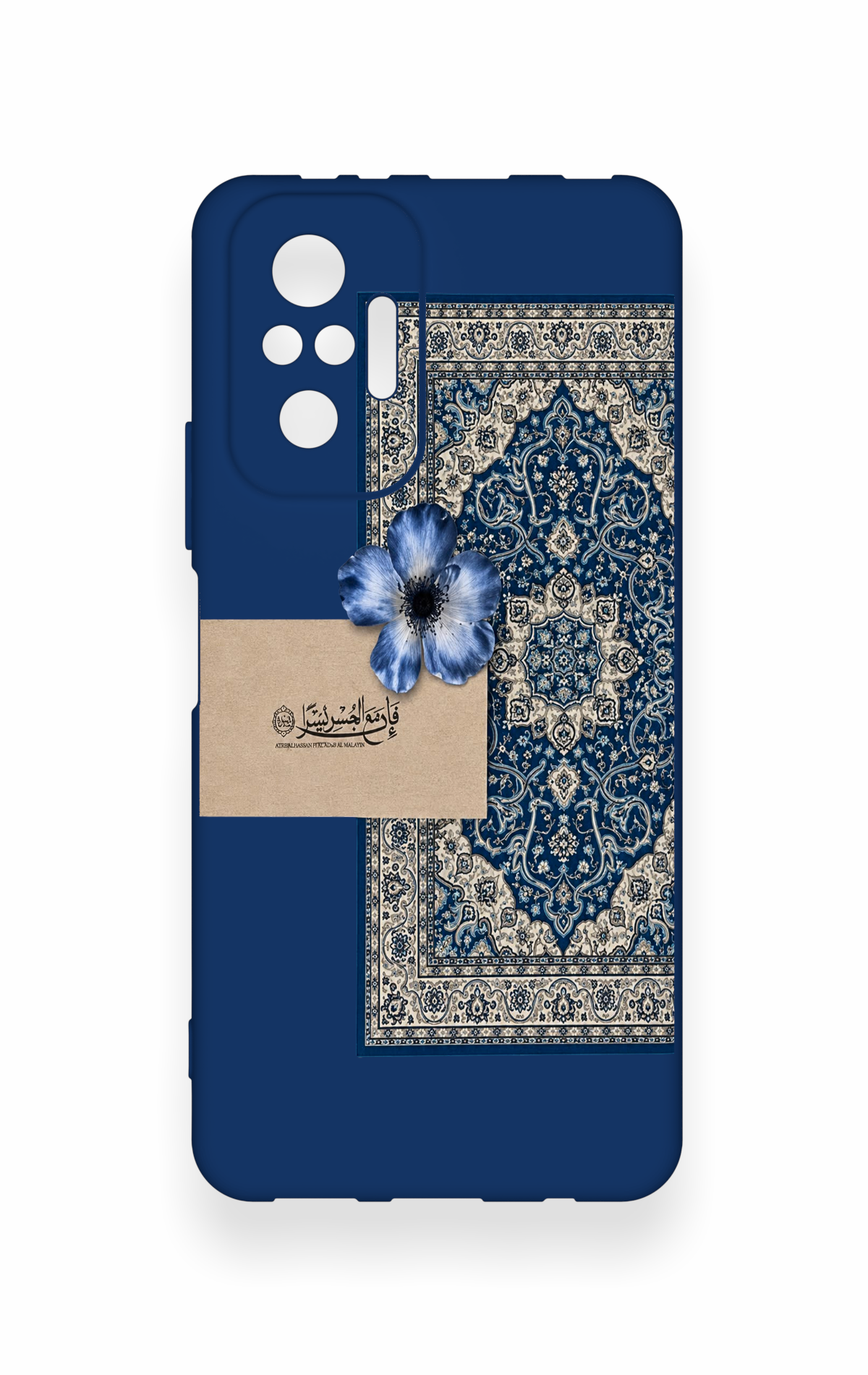 Redmi Note 10 Pro Uyumlu Mavi Etnik Halı Desenli Silikon Kılıf