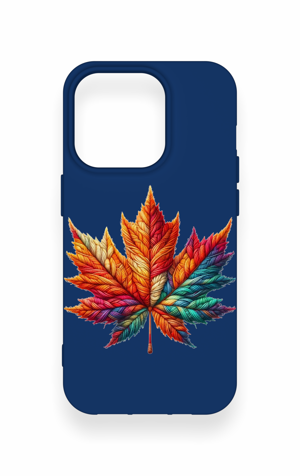 iPhone 14 Pro Uyumlu Renkli Yaprak Desenli Silikon Kılıf