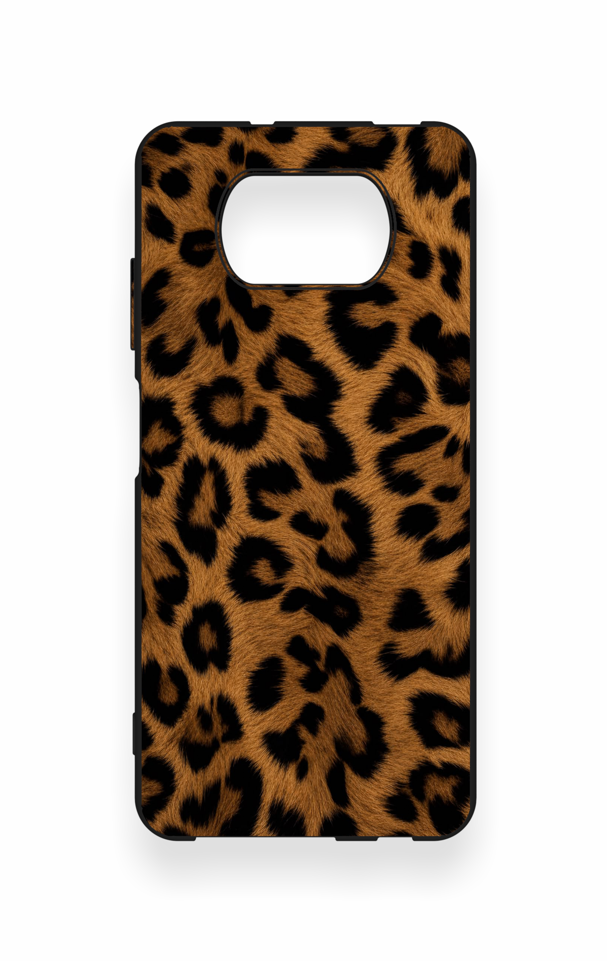 Poco X3 Uyumlu Koyu Leopar Deri Desenli Silikon Kılıf