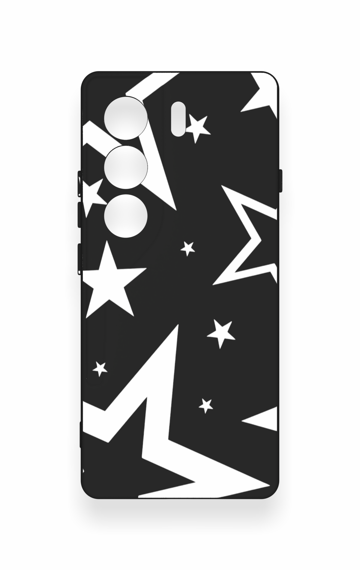 Tecno Camon 40 4G Uyumlu Siyah Mega Star Desenli Silikon Kılıf