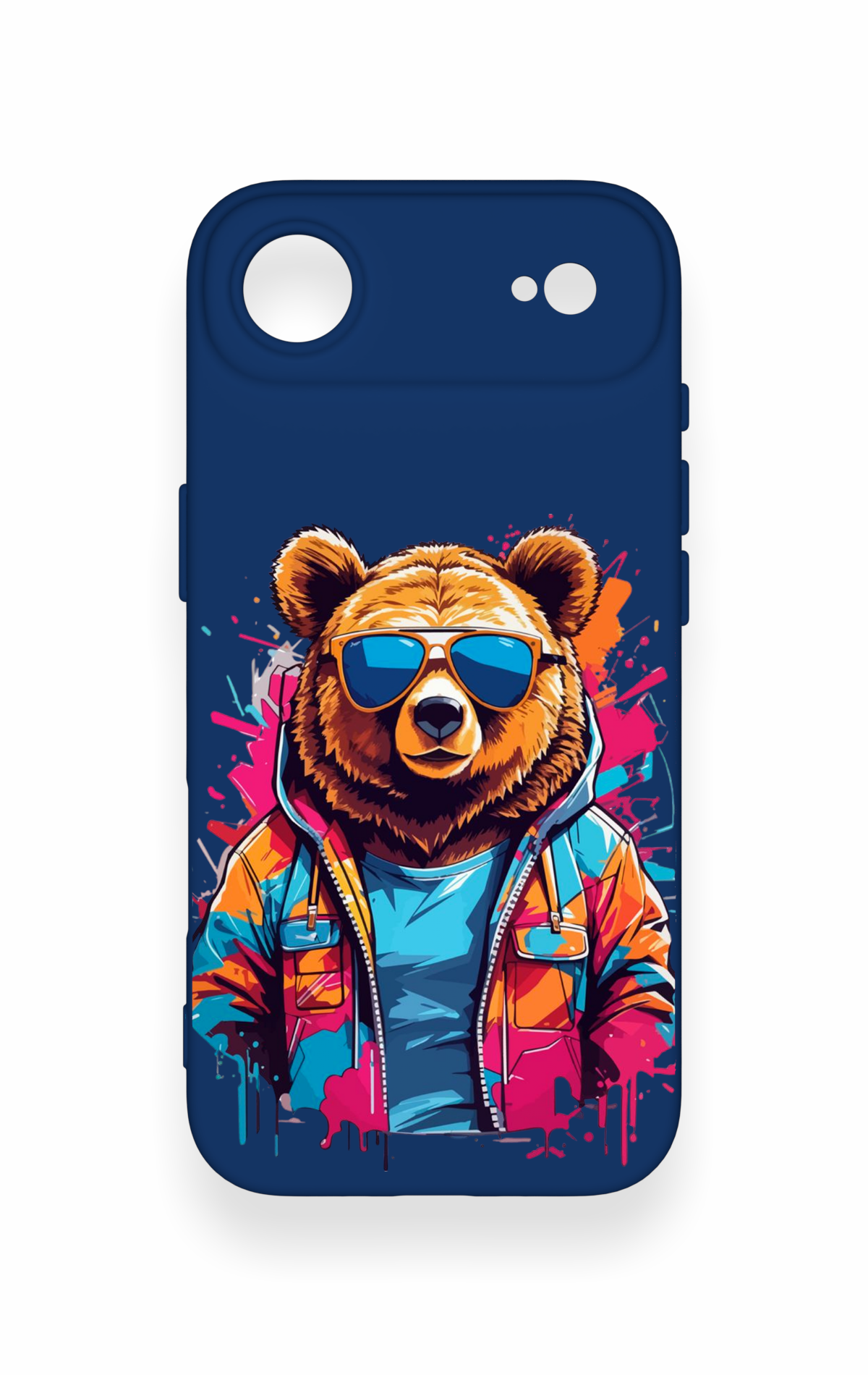 iPhone 17 Air Uyumlu Gözlüklü Ayı Desenli Silikon Kılıf