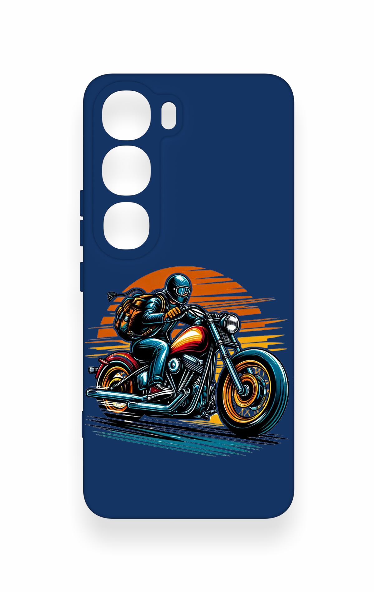 Vivo V40 Lite 5G Uyumlu Moto Rider Desenli Silikon Kılıf