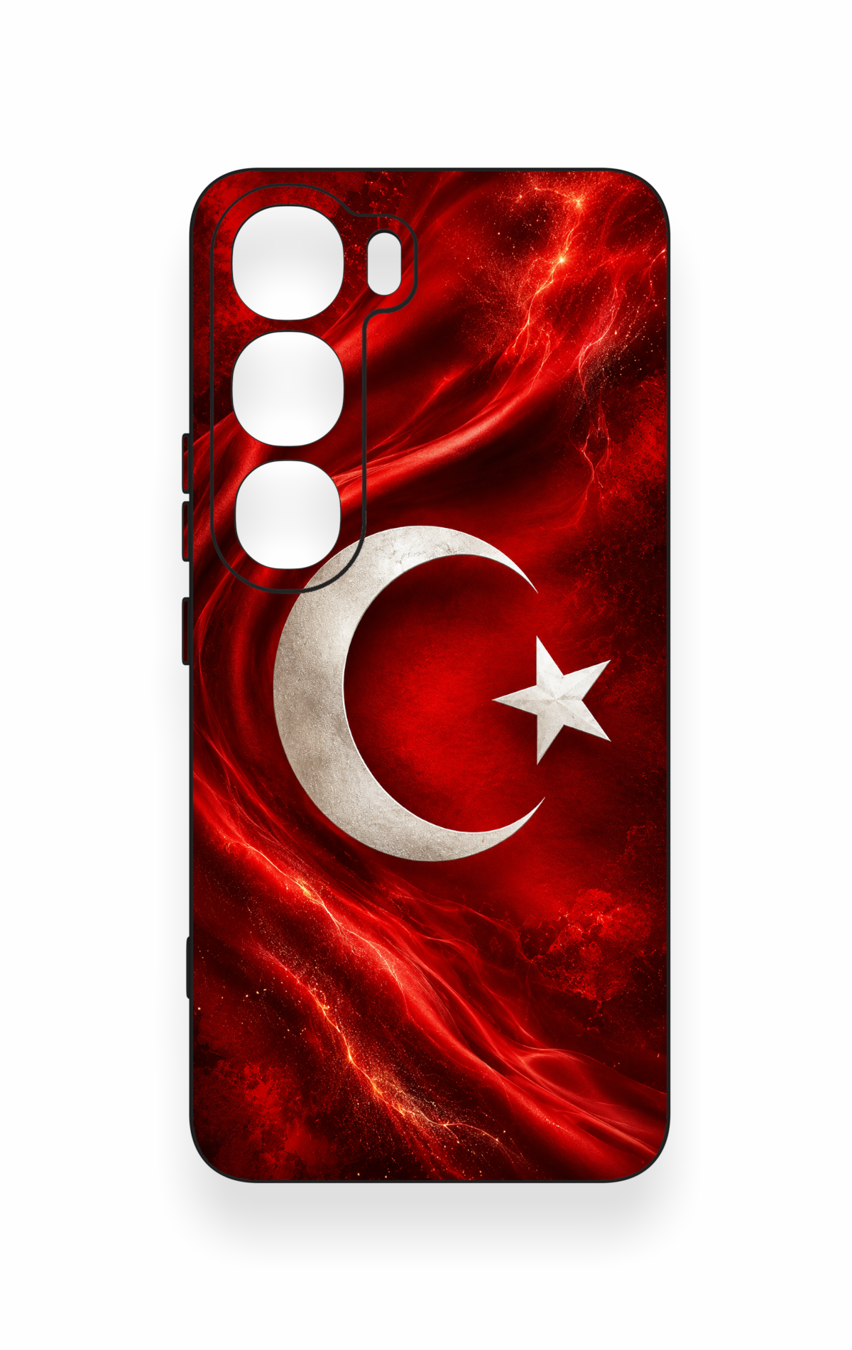 Vivo V40 Lite 5G Uyumlu Türk Bayrağı Desenli Silikon Kılıf