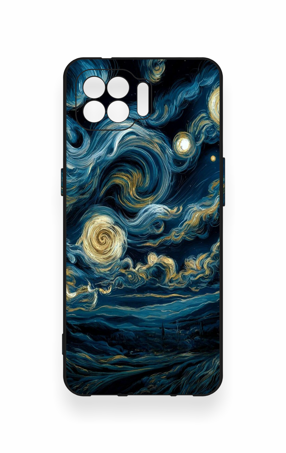 Oppo Reno 4 Lite Uyumlu Yıldızlı Gece Desenli Silikon Kılıf