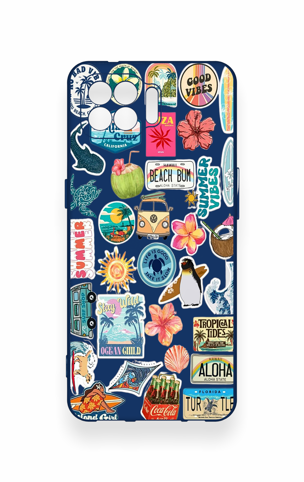 Oppo Reno 4 Lite Uyumlu Summer Vibes Desenli Silikon Kılıf