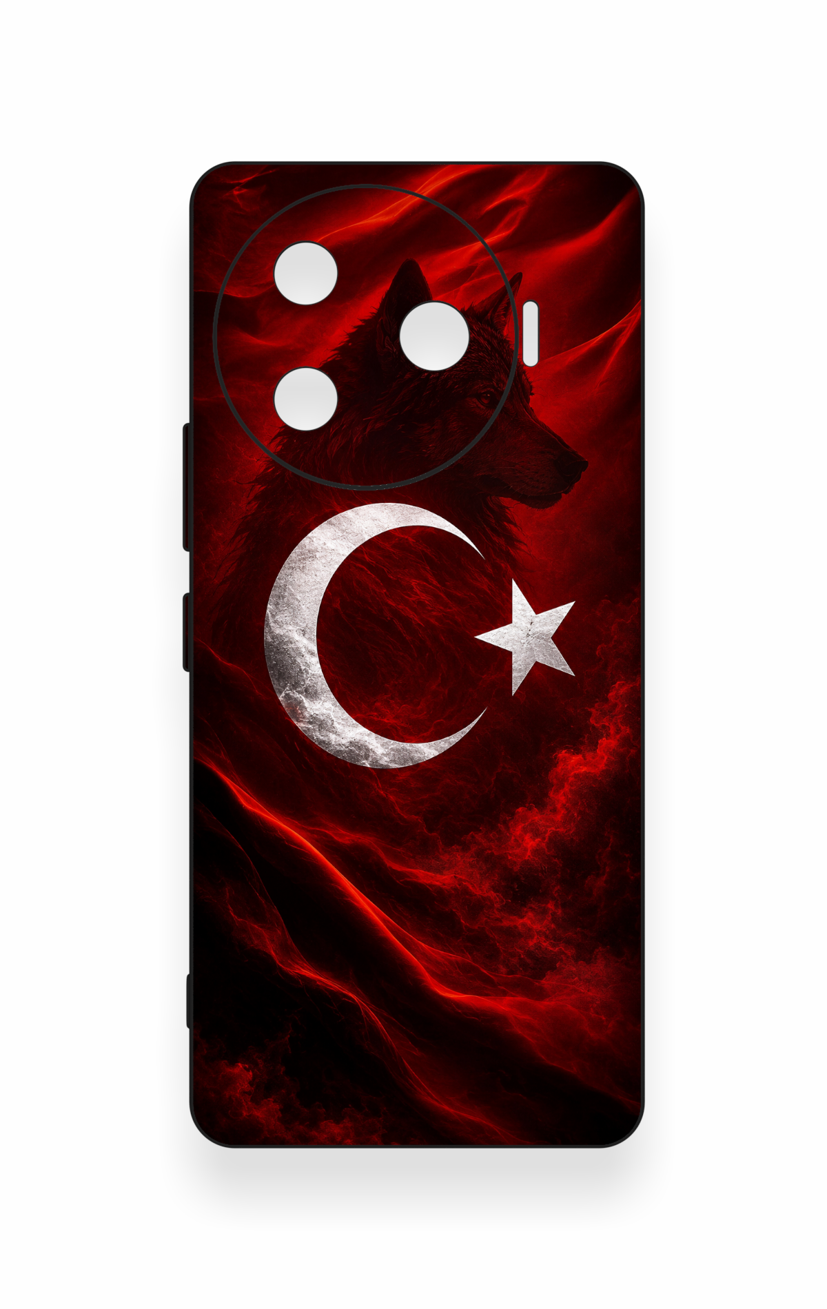 Tecno Camon 30 Pro 5G Uyumlu Kurt Türk Bayrağı Desenli Silikon Kılıf
