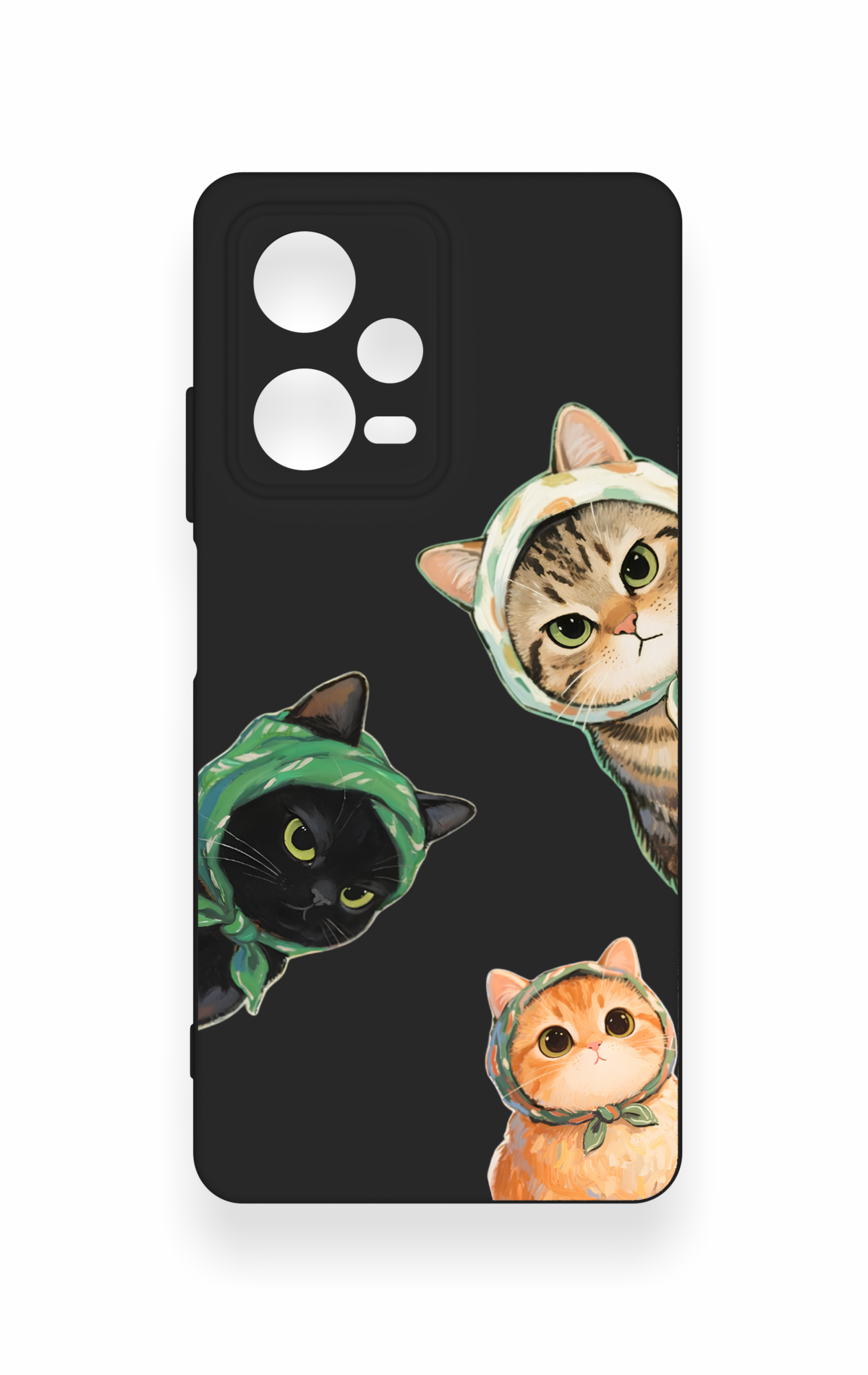 Redmi Note 12 Pro 5G Uyumlu Kedi Ekibi Desenli Silikon Kılıf