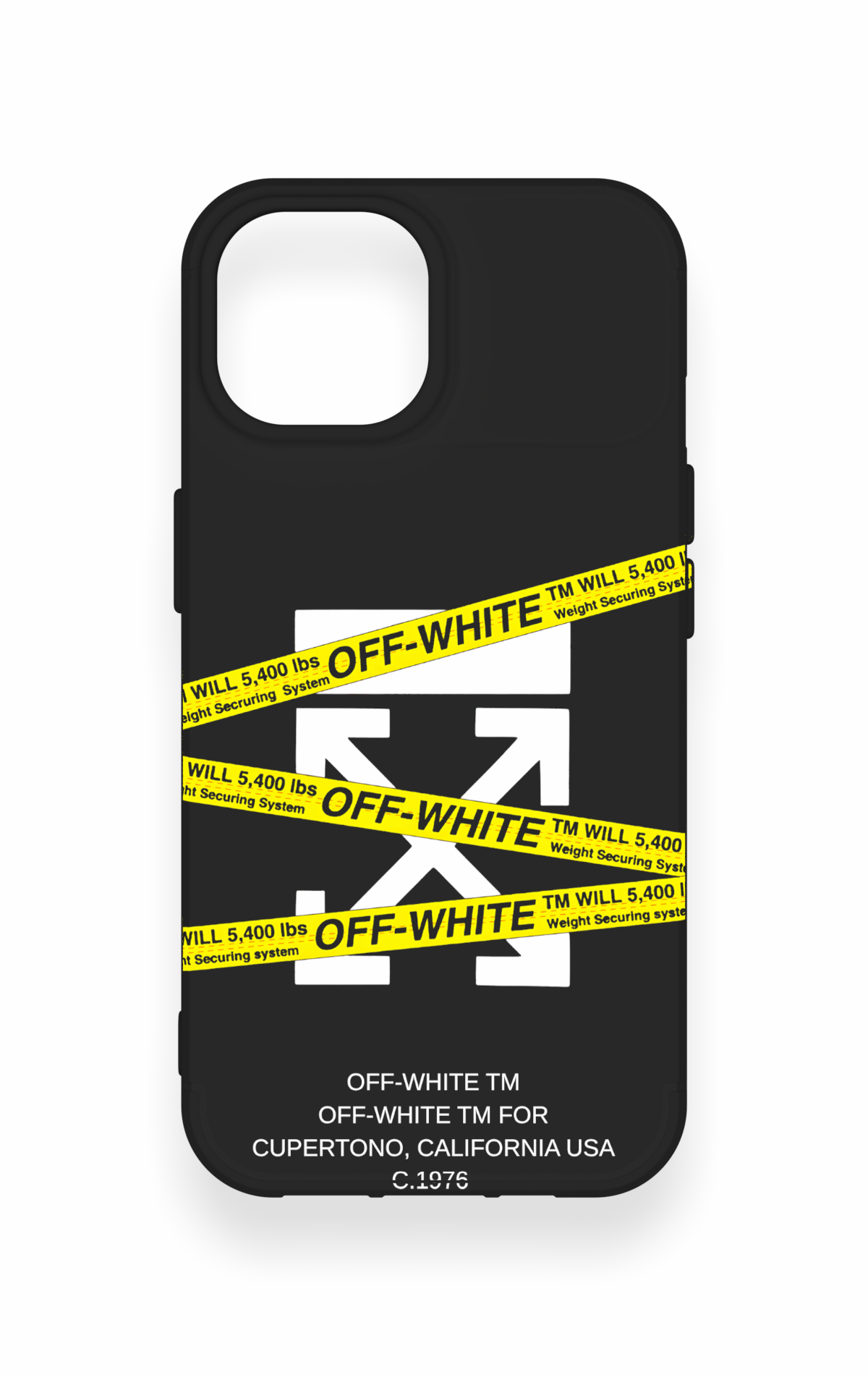 iPhone 15 Uyumlu Off White Desenli Silikon Kılıf