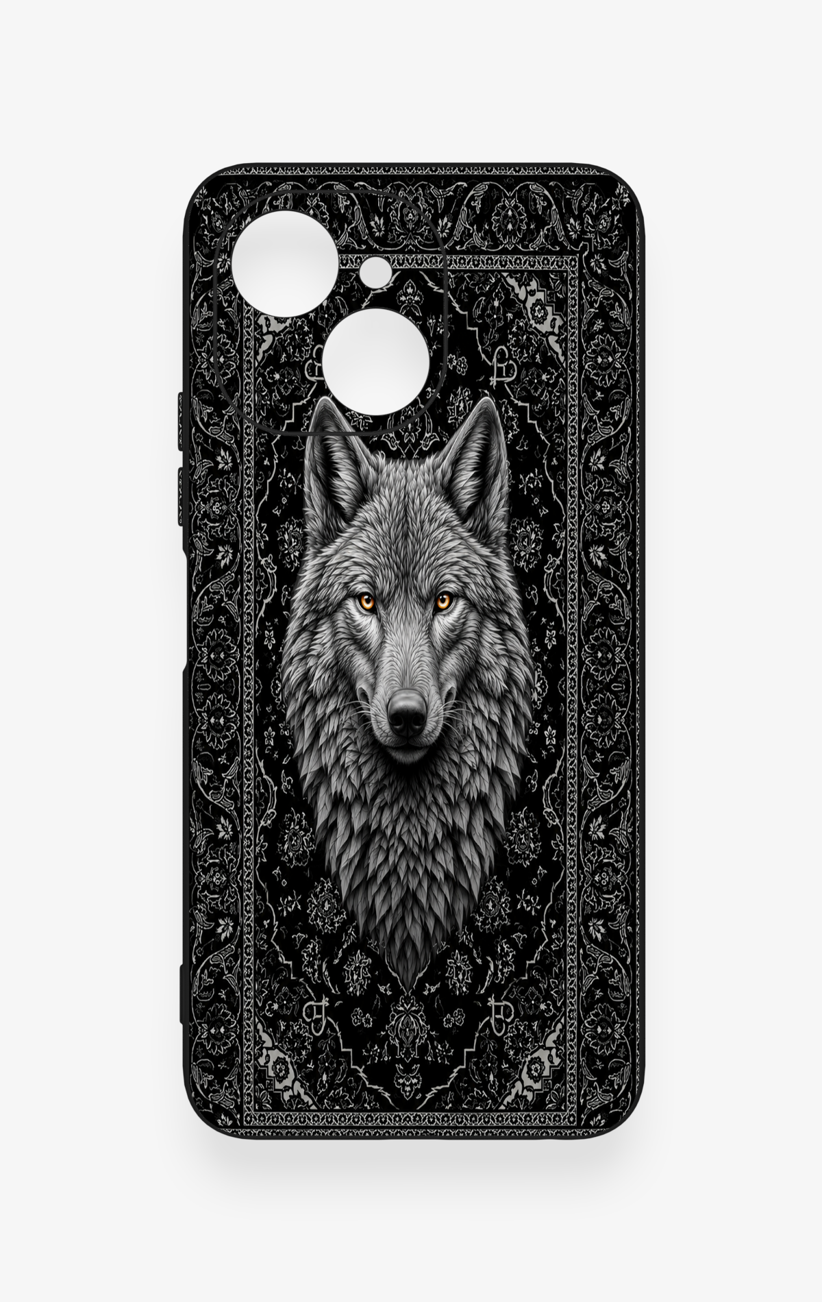 Tecno Spark 40C Uyumlu Etnik Kurt Desenli Silikon Kılıf