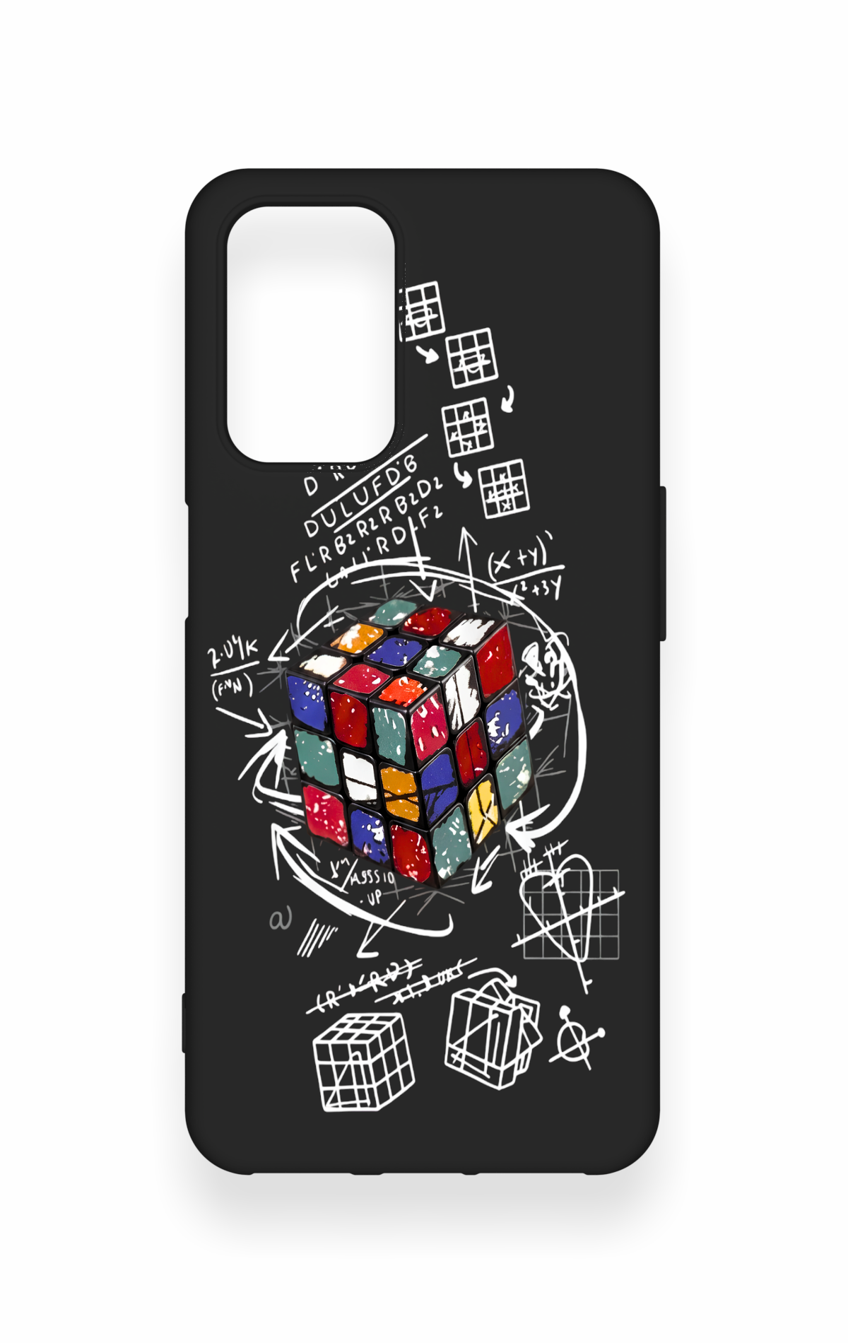 Oppo A54 Uyumlu Rubik Küb Desenli Silikon Kılıf