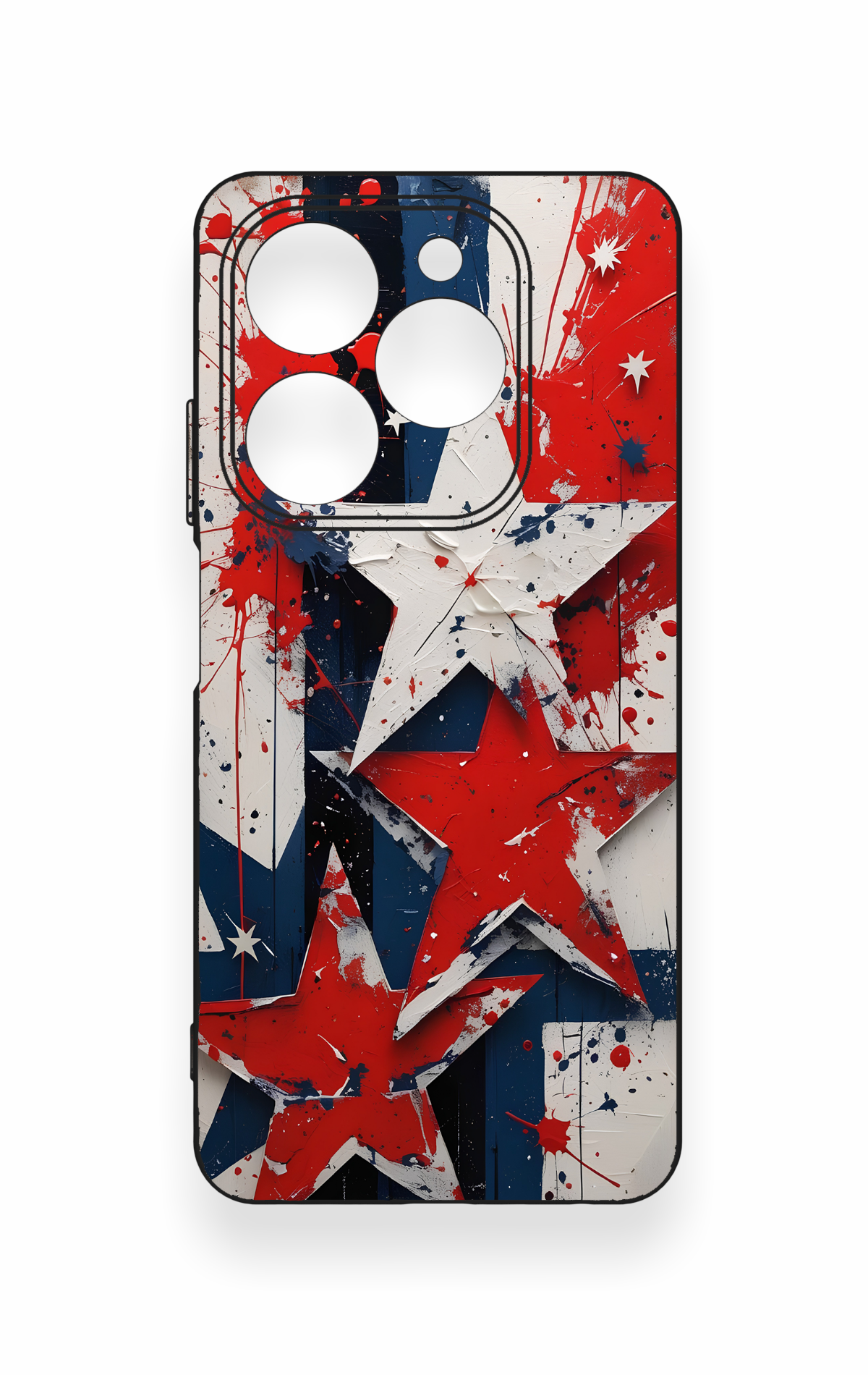 Tecno Spark 20C Uyumlu Star Flag Desenli Silikon Kılıf