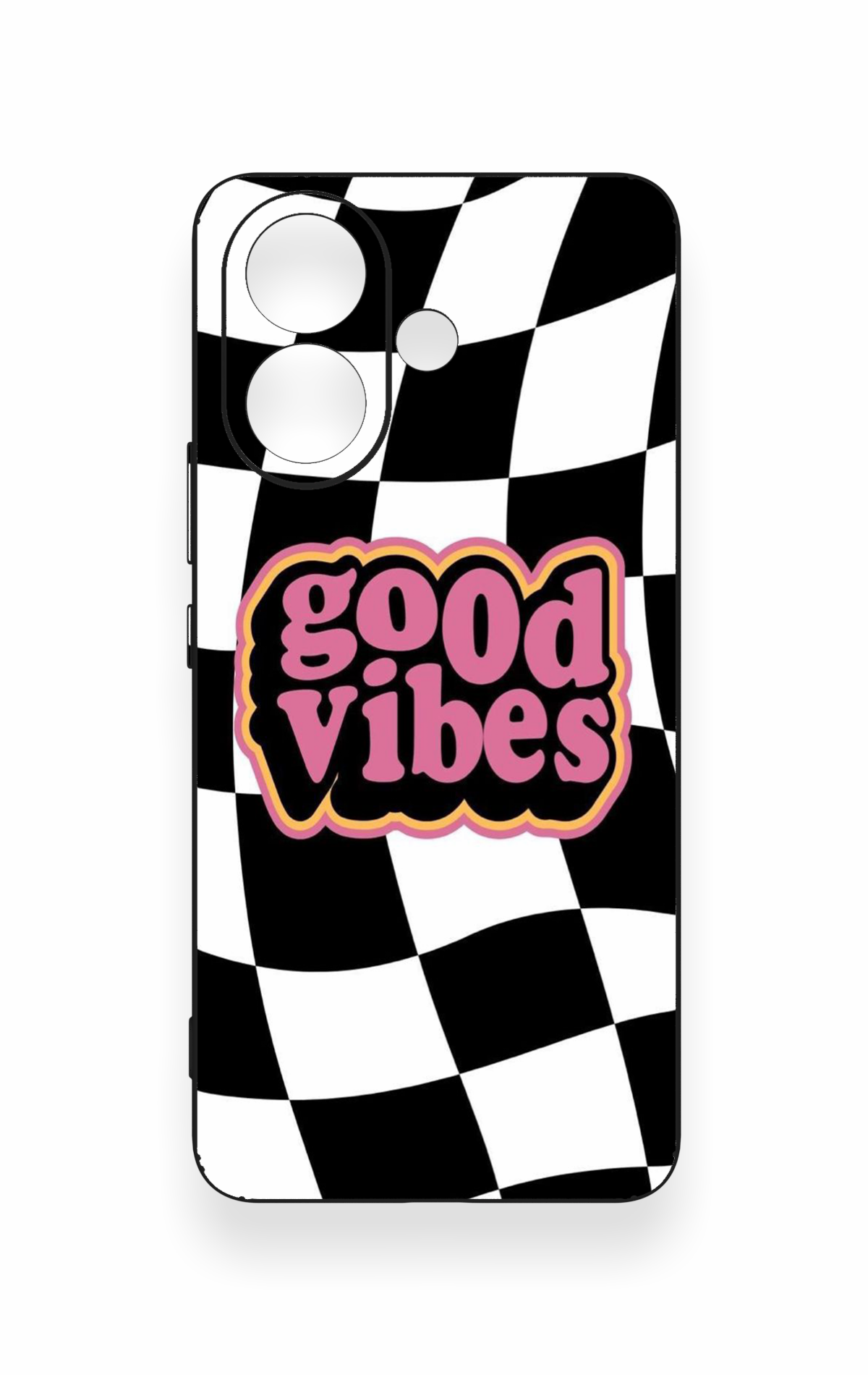 Vivo V60 Lite Uyumlu Black Good Vibes Desenli Silikon Kılıf