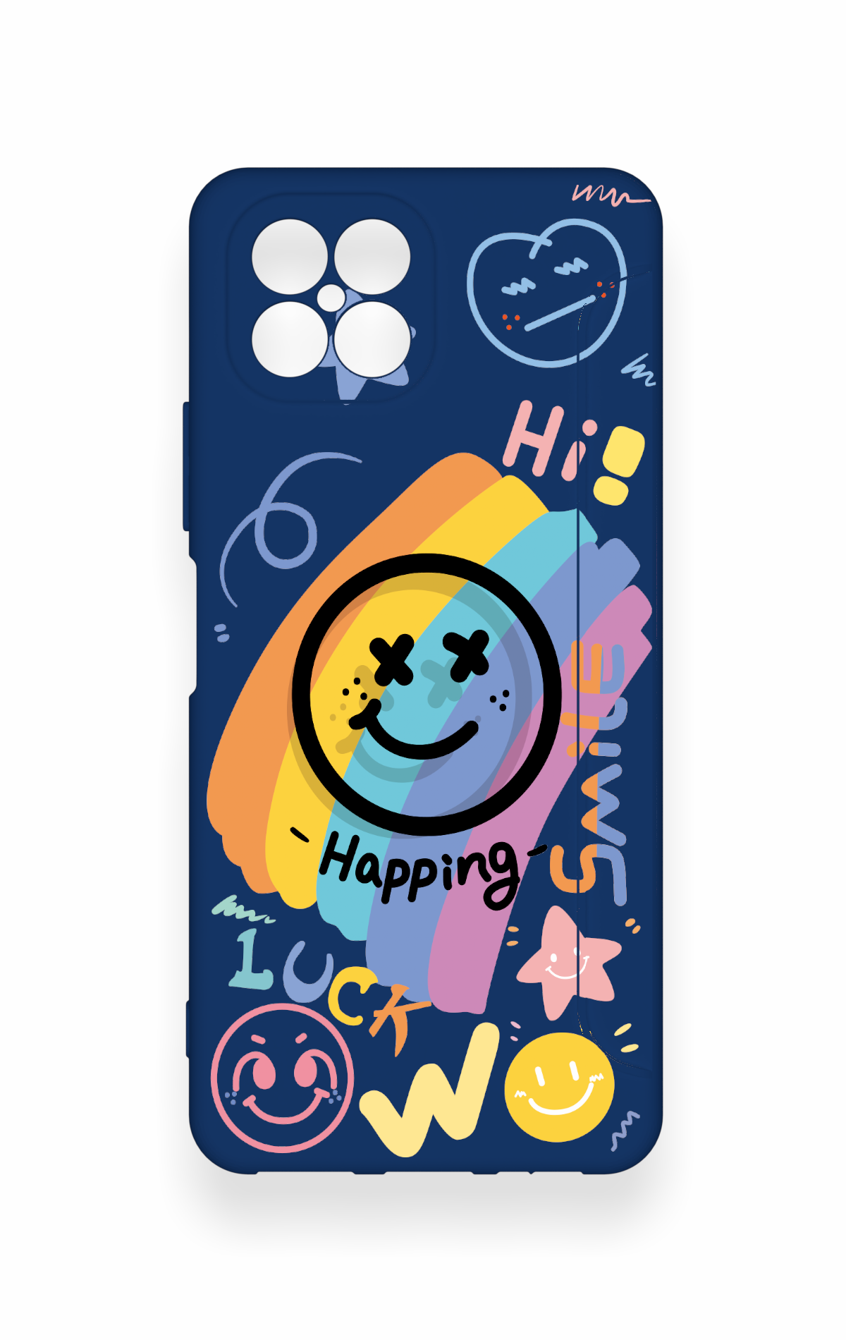 Omix X600 Uyumlu Happing Smile Desenli Silikon Kılıf