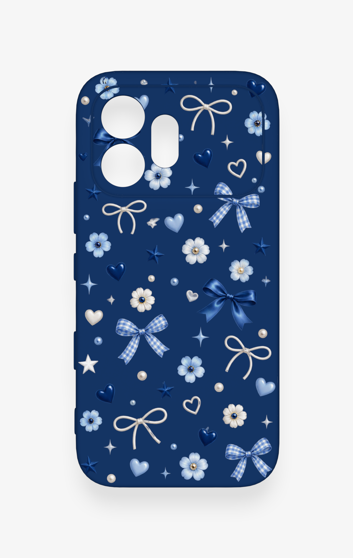 Honor 600 Uyumlu Mavi Papatya Fiyonk Desenli Silikon Kılıf