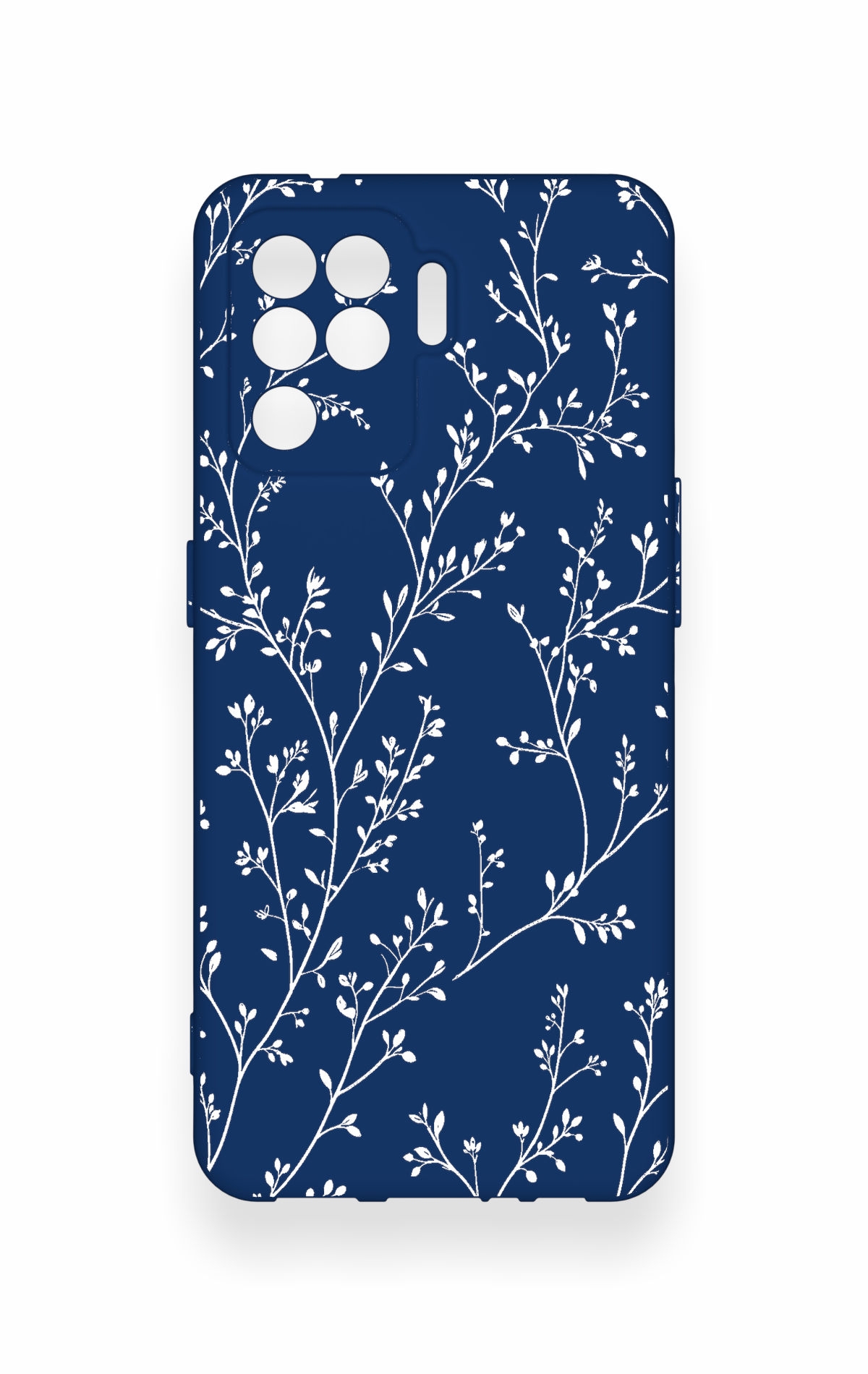 Oppo Reno 5 Lite Uyumlu İnce Yaprak Dalı Desenli Silikon Kılıf