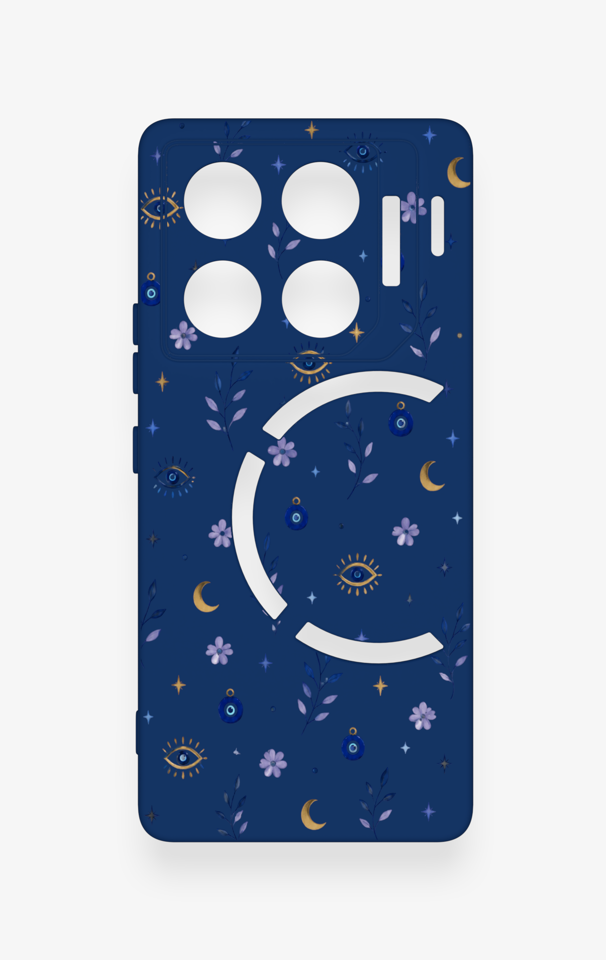 İnfinix Gt 20 Pro Uyumlu Mavi Nazar Papatya Desenli Silikon Kılıf