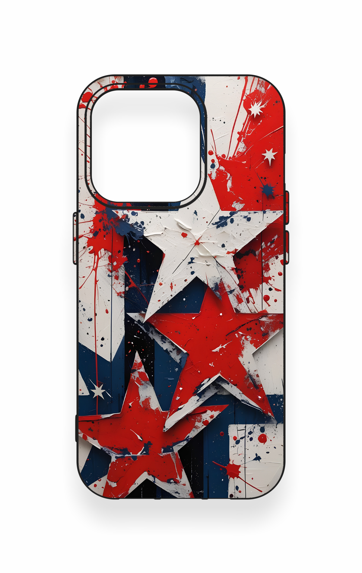iPhone 15 Pro Uyumlu Star Flag Desenli Silikon Kılıf