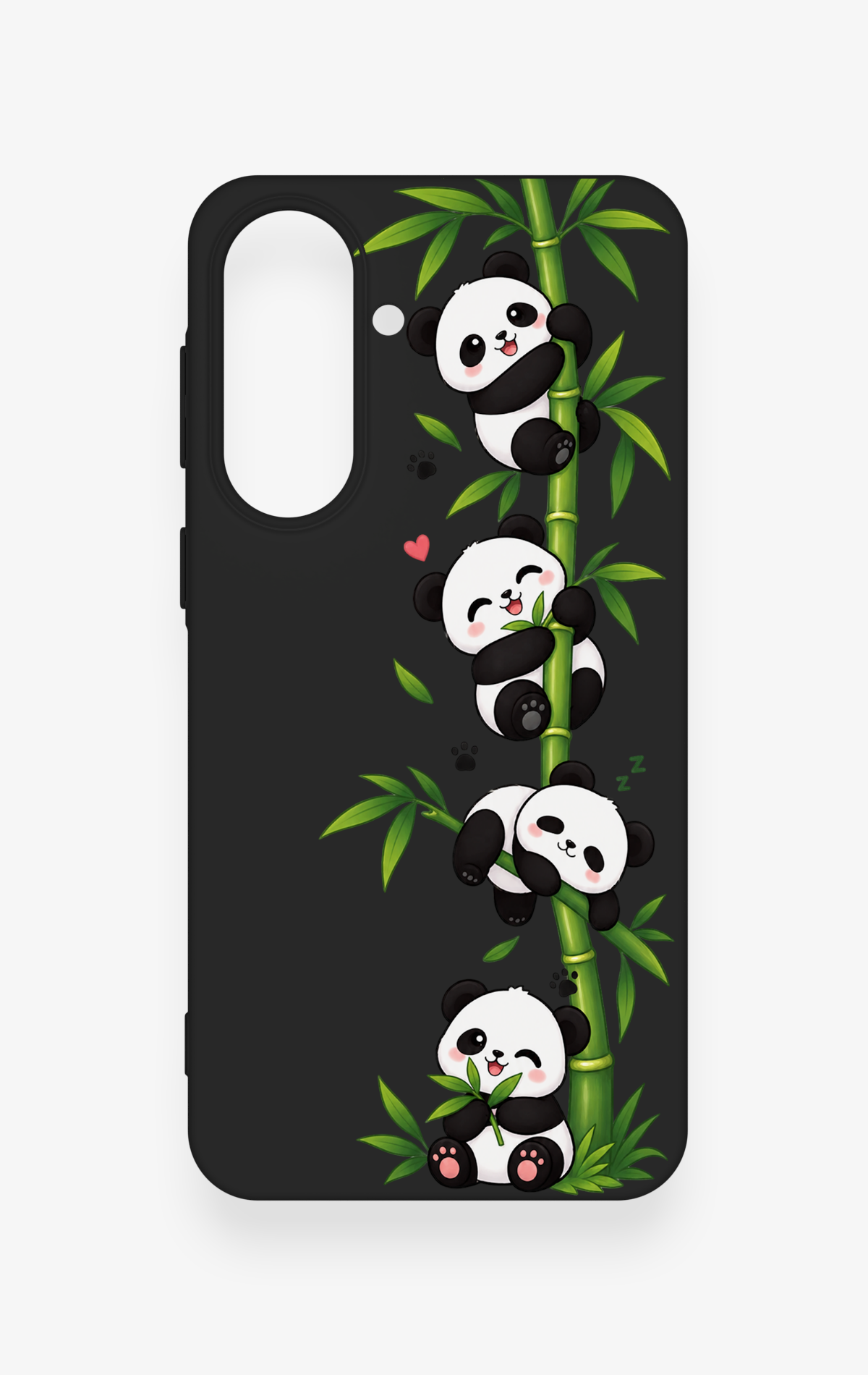 Samsung A37 Uyumlu Sevimli Panda Bambu Desenli Silikon Kılıf