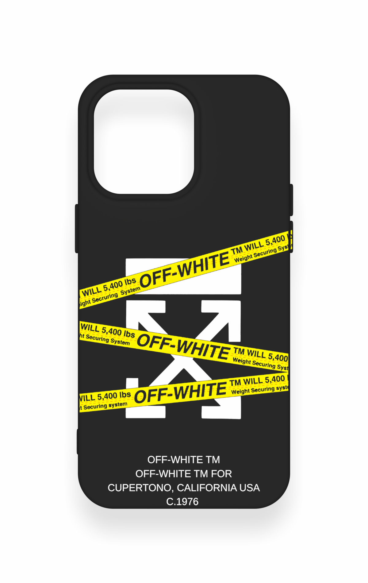 iPhone 15 Pro Max Uyumlu Off White Desenli Silikon Kılıf