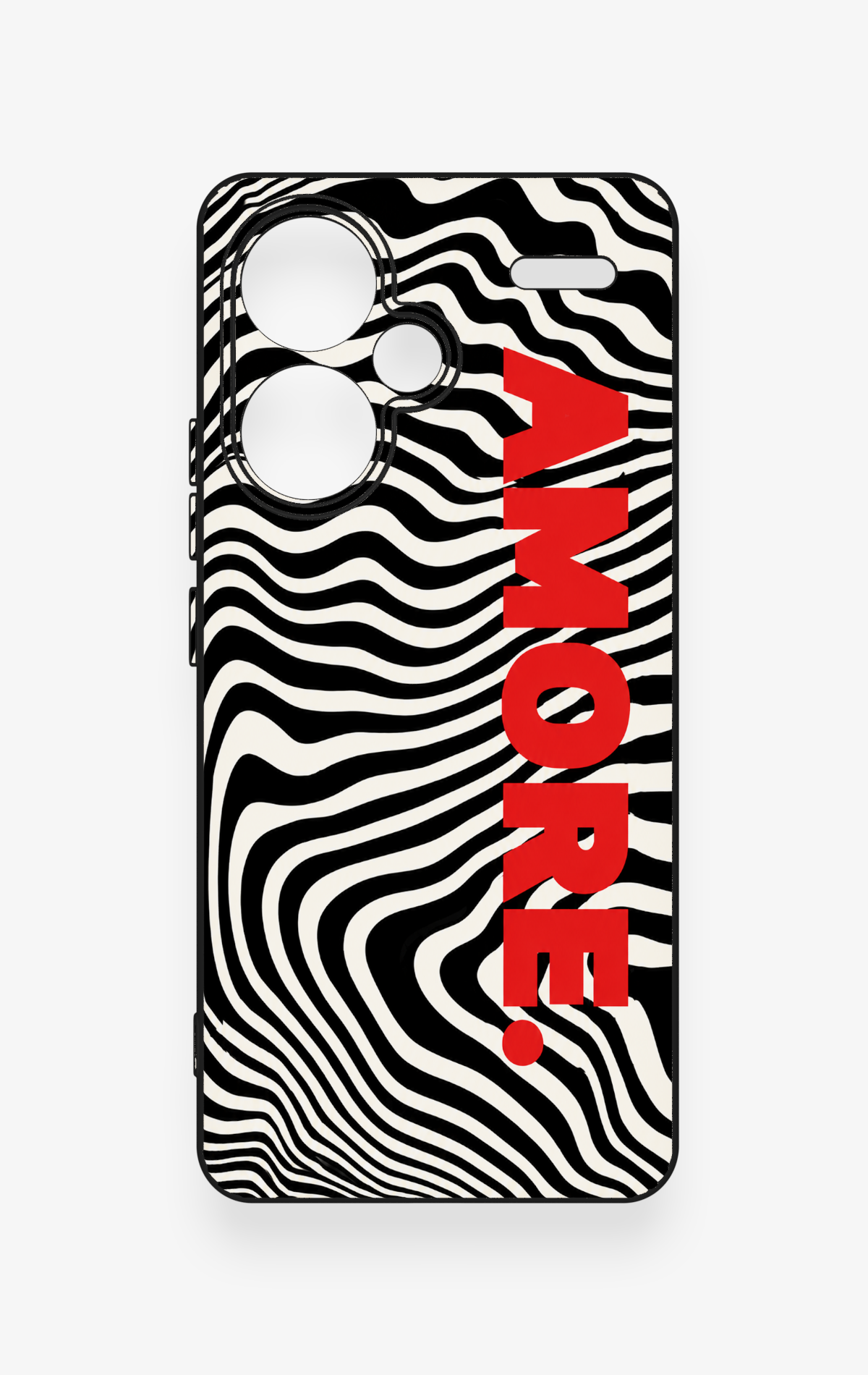 Redmi Note 13 Pro Plus Uyumlu Zebra Amore Desenli Silikon Kılıf