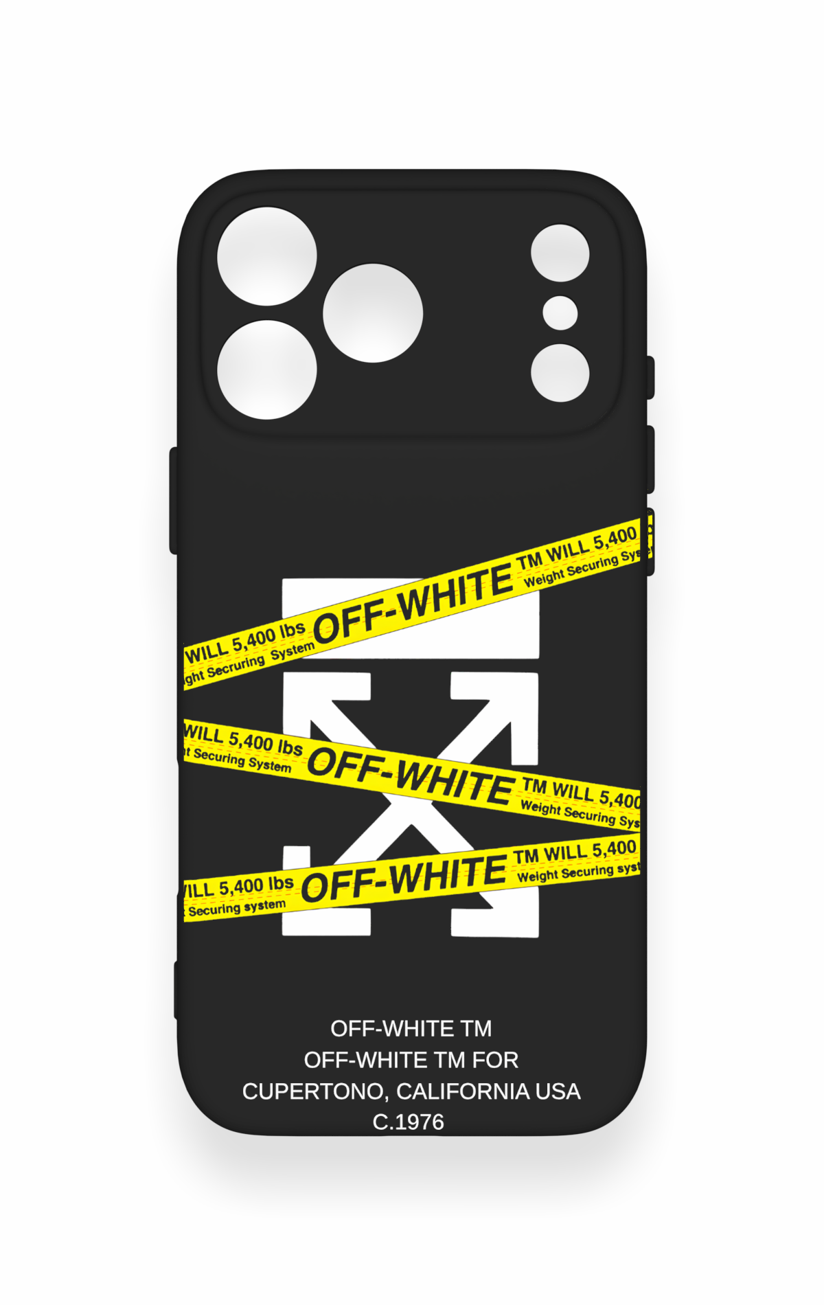 iPhone 17 Pro Max Uyumlu Off White Desenli Silikon Kılıf