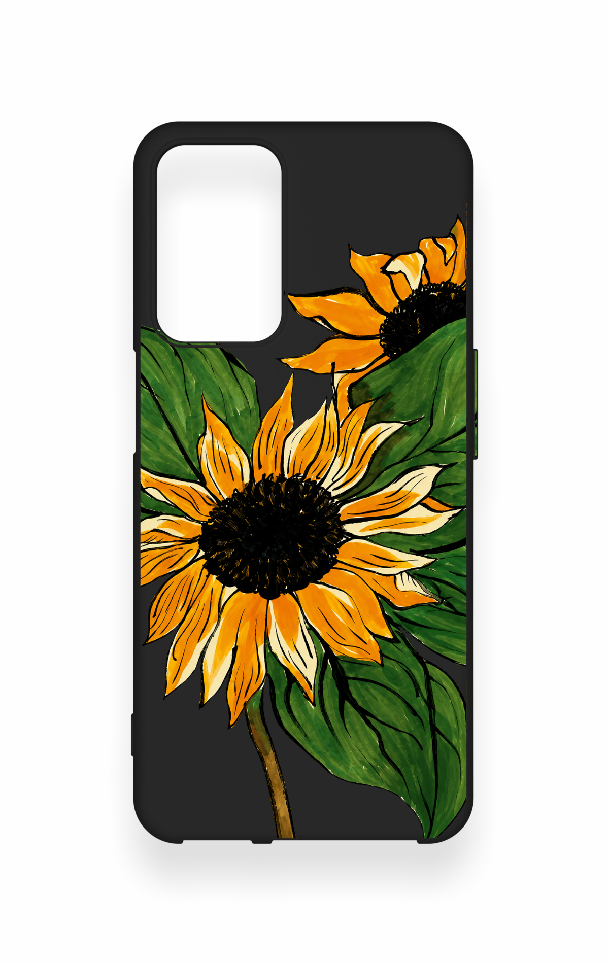 Oppo A16 Uyumlu Ay Çiçeği Desenli Silikon Kılıf