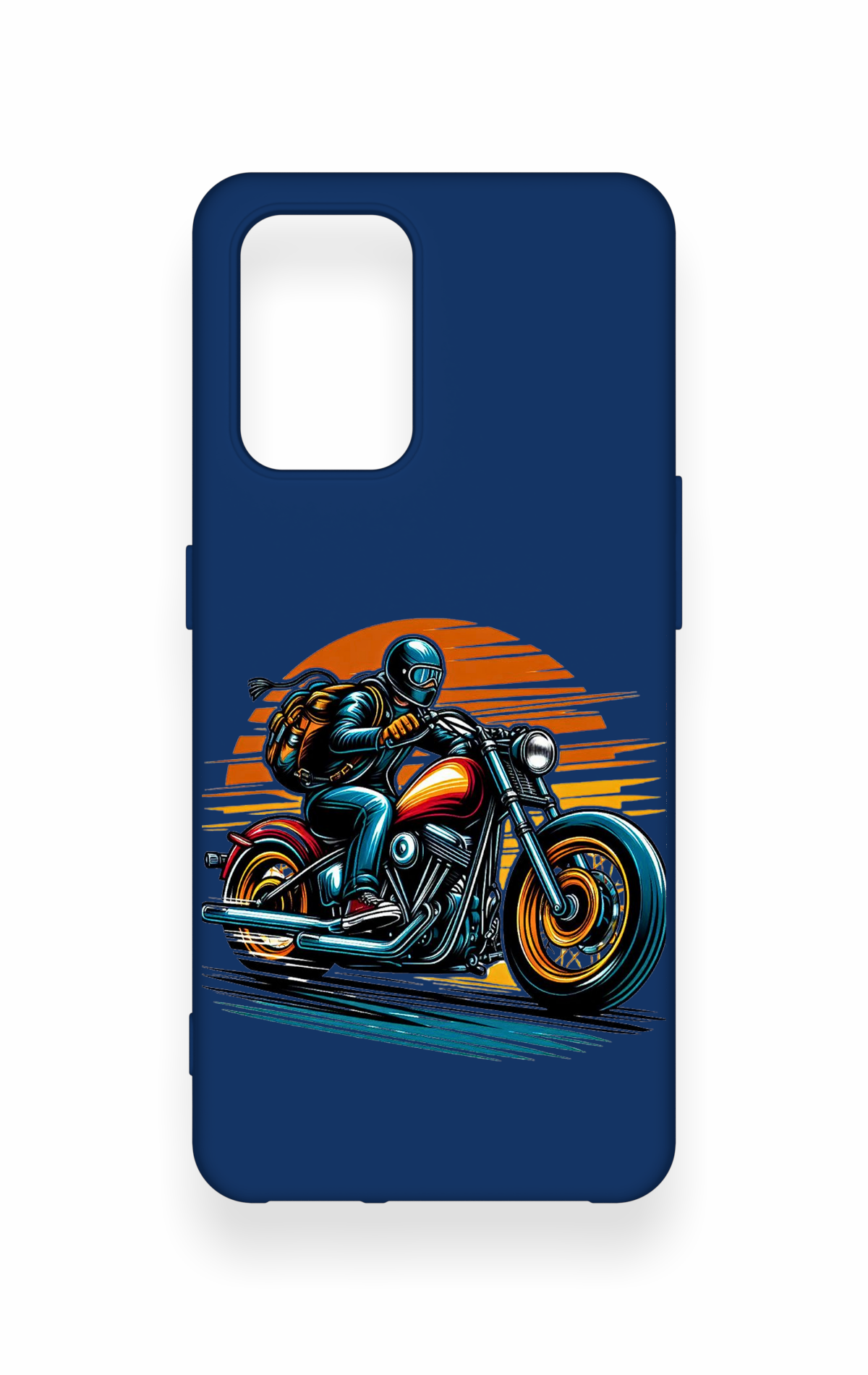 Oppo-A74 Uyumlu Moto Rider Desenli Silikon Kılıf