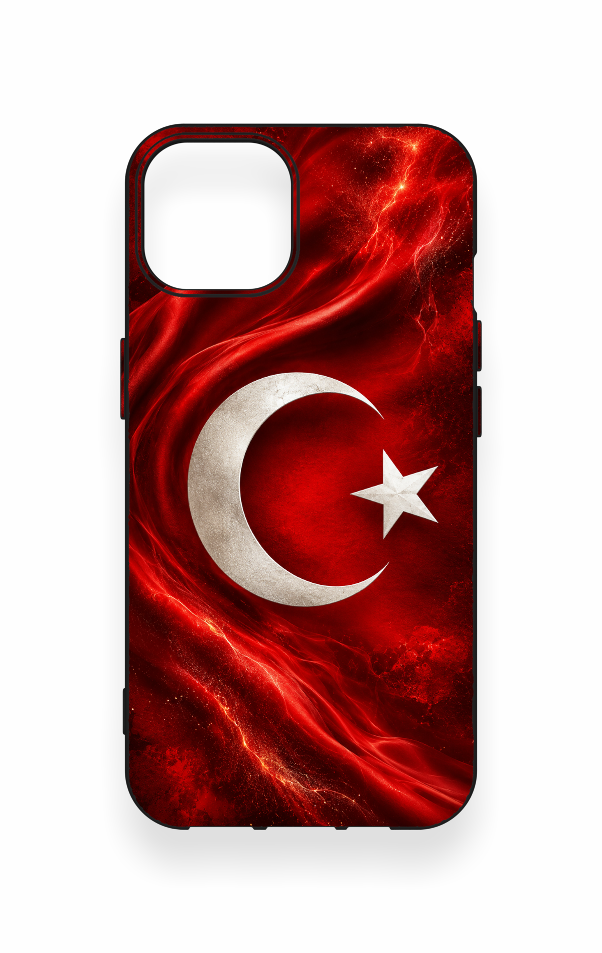 iPhone 14 Uyumlu Türk Bayrağı Desenli Silikon Kılıf