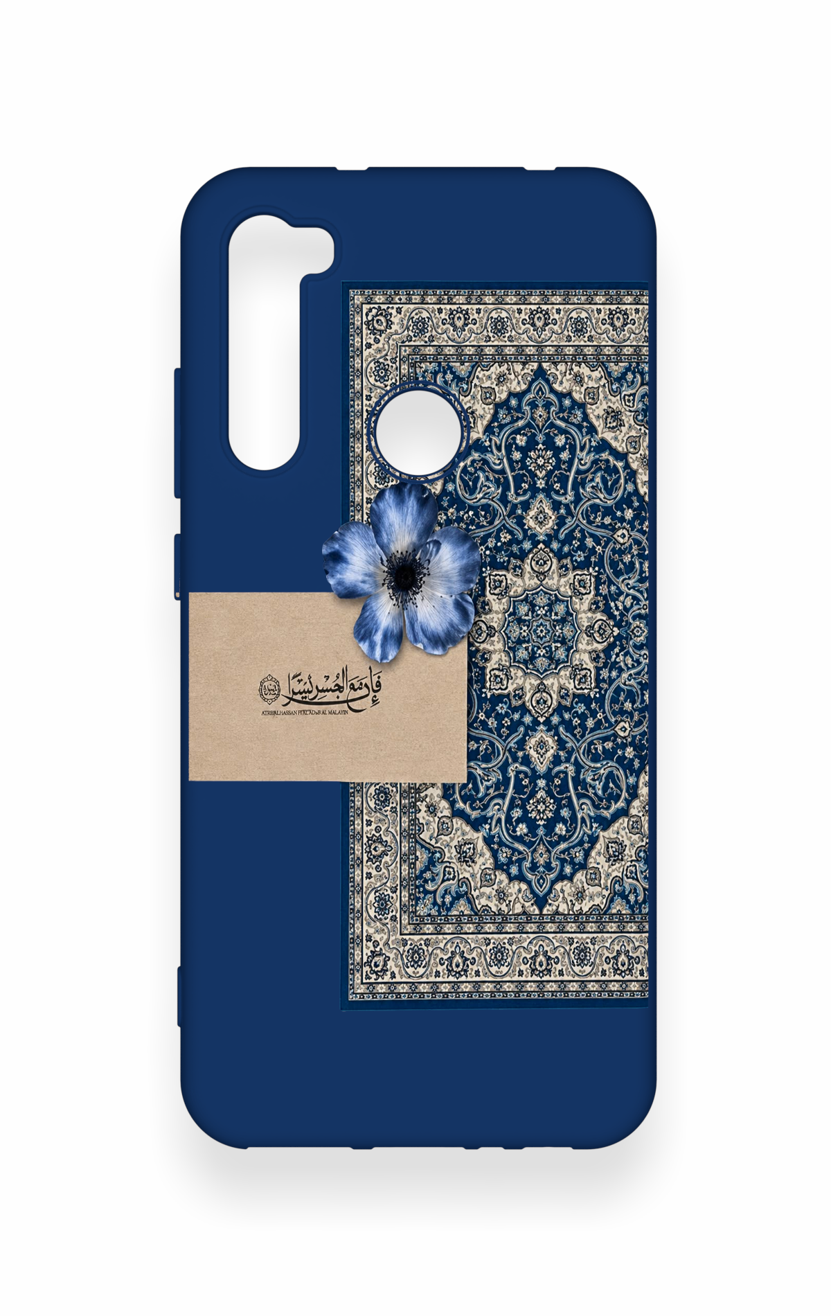 Redmi Note 8 Uyumlu Mavi Etnik Halı Desenli Silikon Kılıf