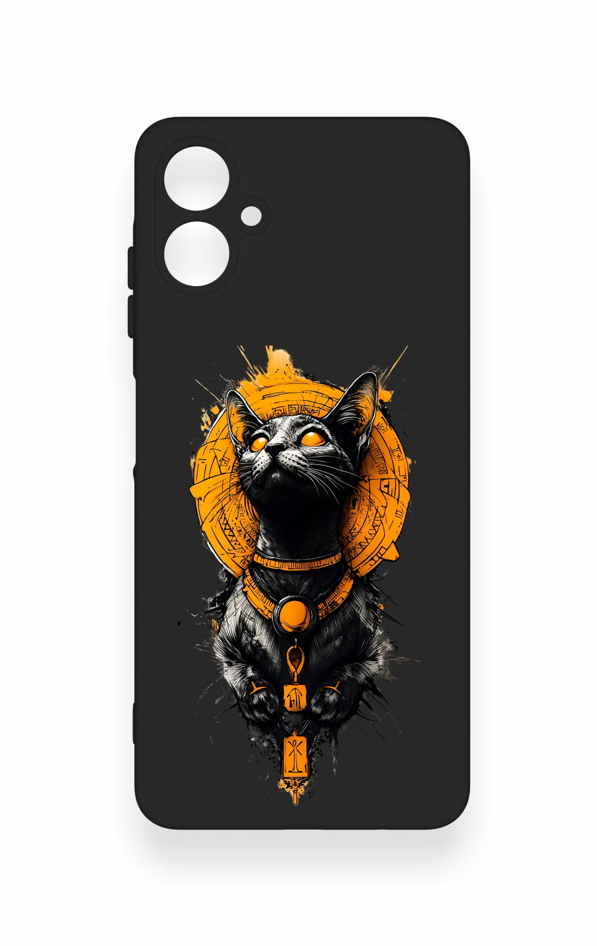 Samsung A06 Uyumlu Mısırlı Kedi Tanrısı Desenli Silikon Kılıf