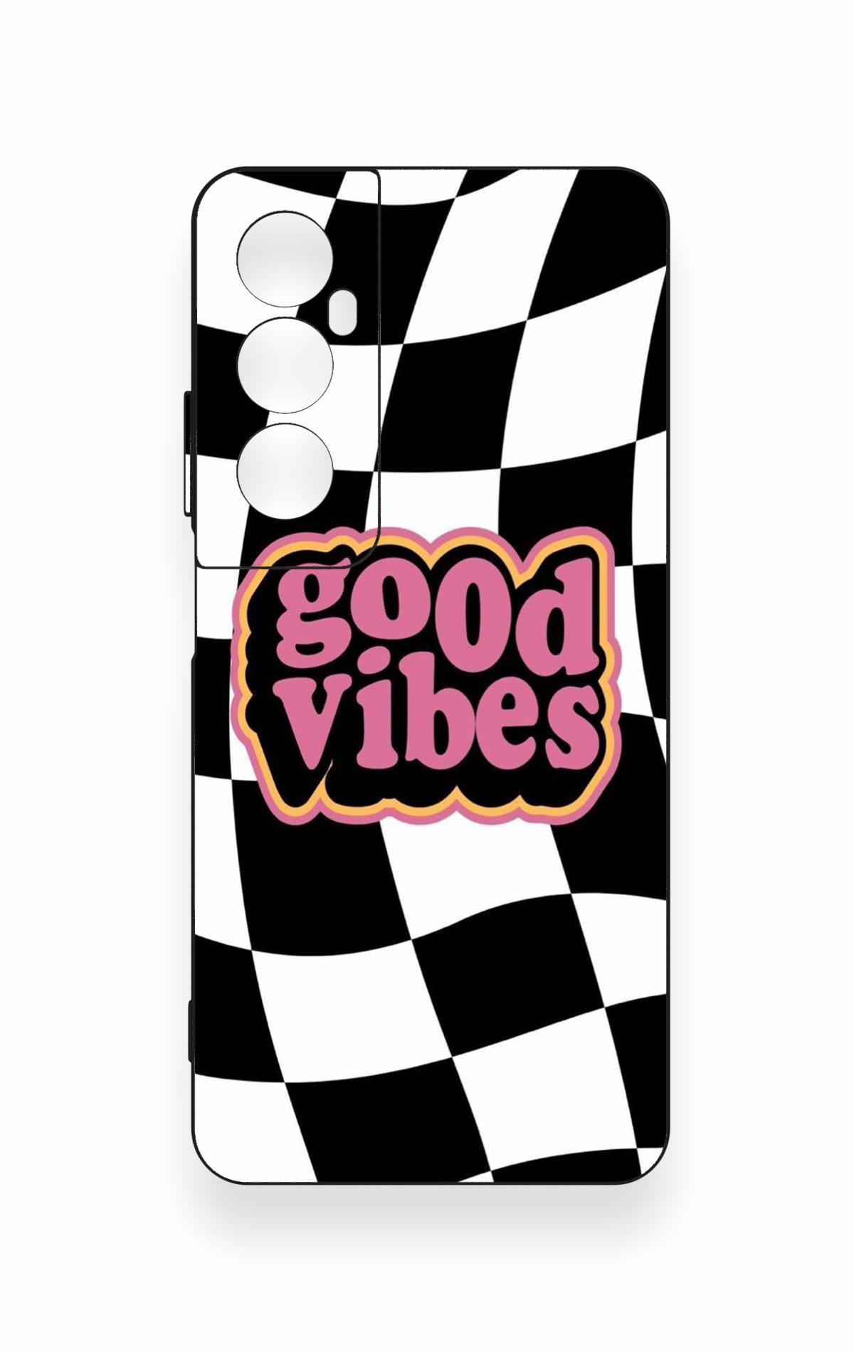 Realme C65 Uyumlu Black Good Vibes Desenli Silikon Kılıf