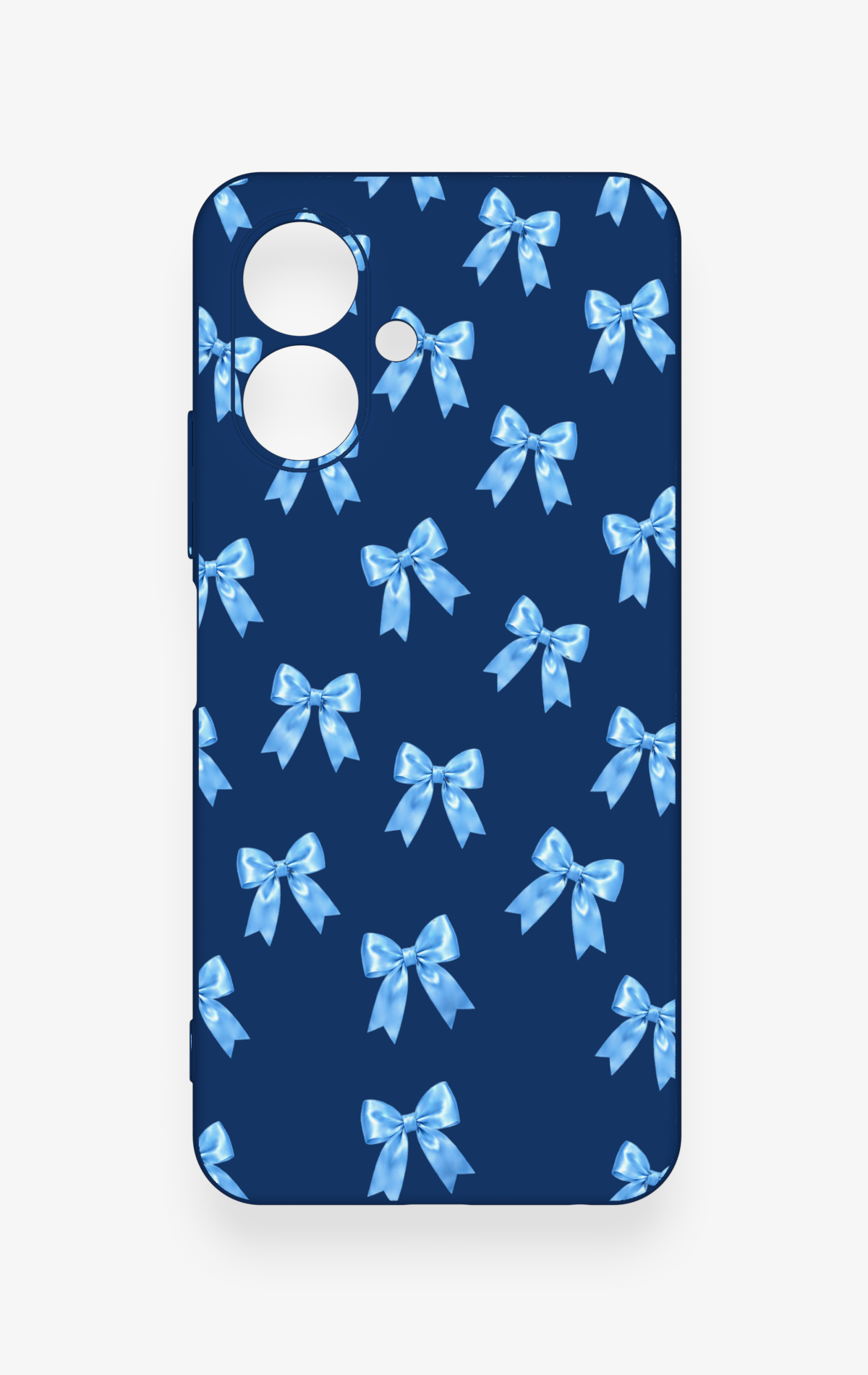 Tecno Spark Go 2 Uyumlu Mavi Fiyonk Kurdele Desenli Silikon Kılıf
