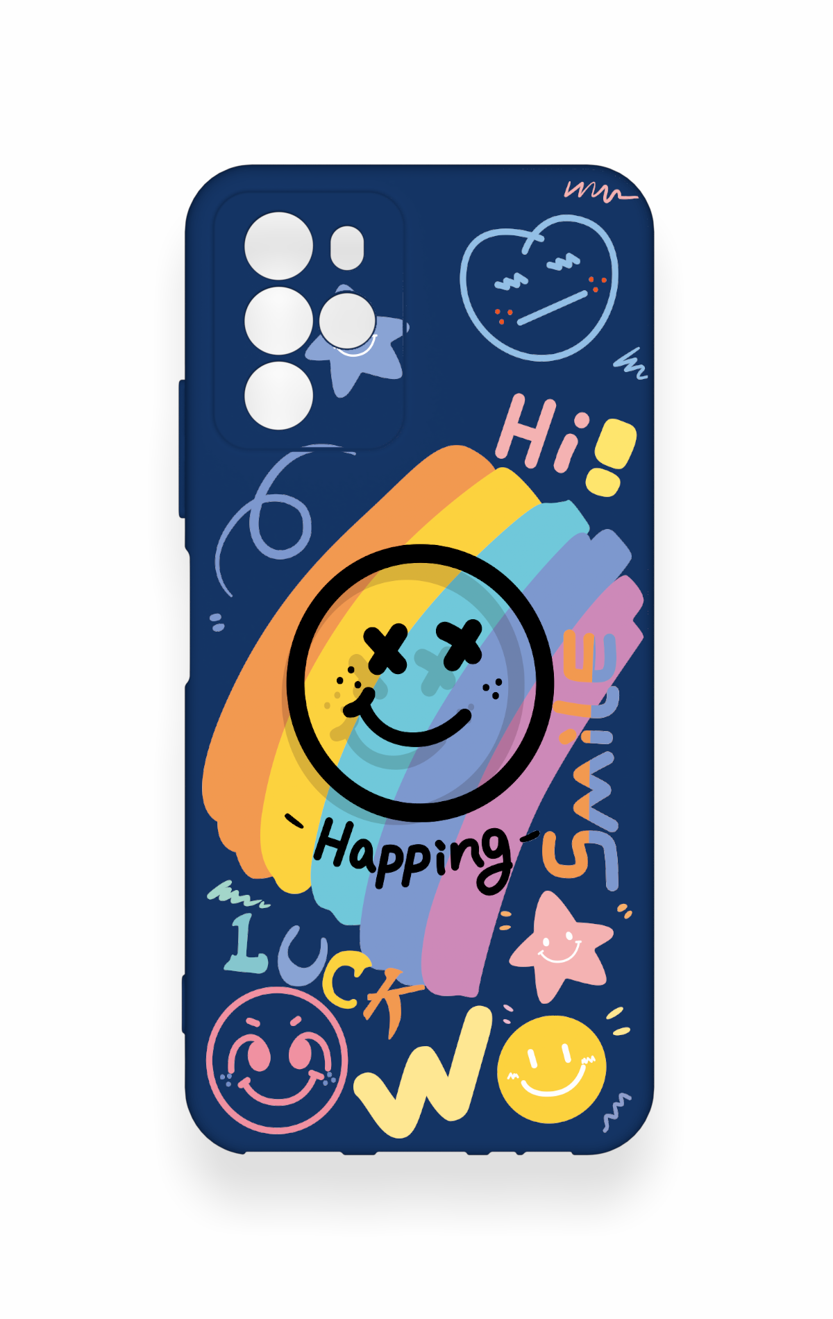 Omix x700 Uyumlu Happing Smile Desenli Silikon Kılıf