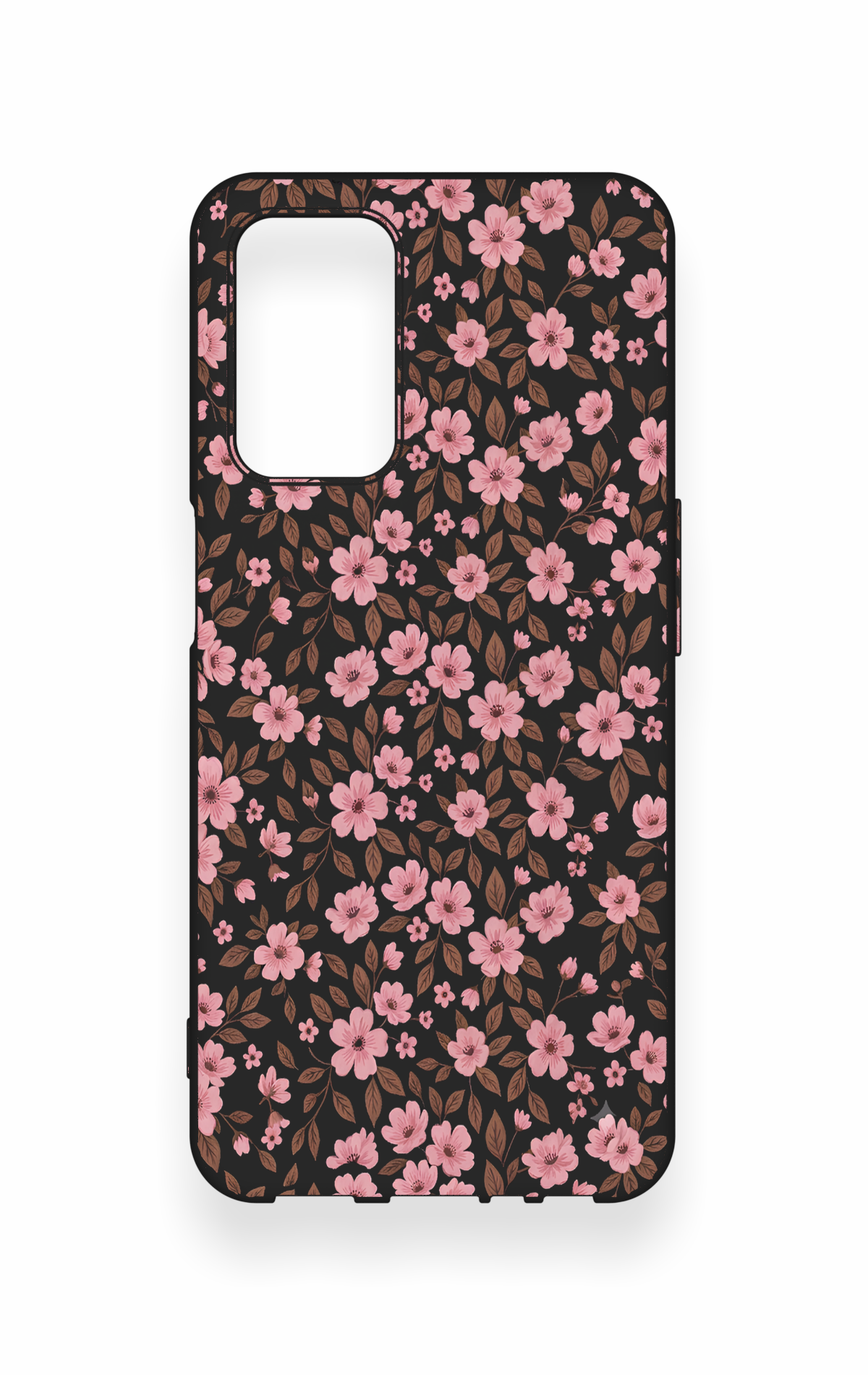 Oppo A55 Uyumlu Mini Pembe Çiçek Desenli Silikon Kılıf