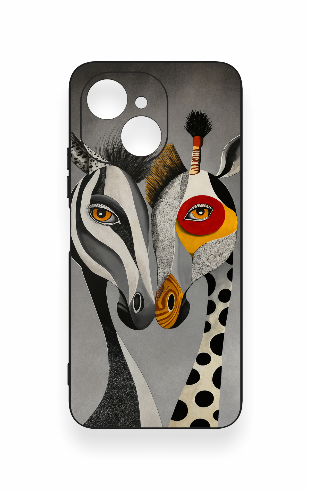 Tecno Spark 40C Uyumlu Zebra ve Zürafa Desenli Silikon Kılıf