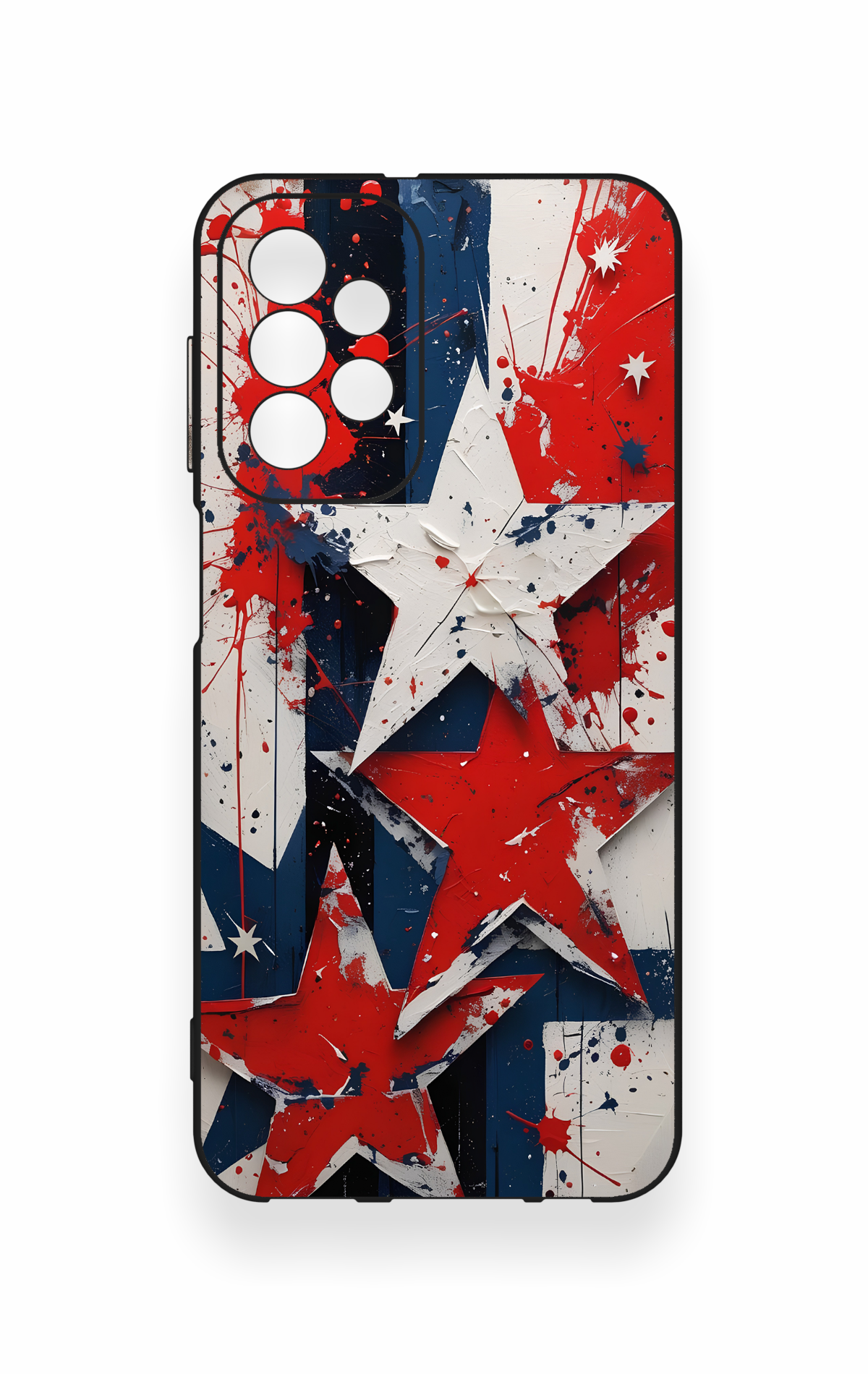 Samsung A23 Uyumlu Star Flag Desenli Silikon Kılıf