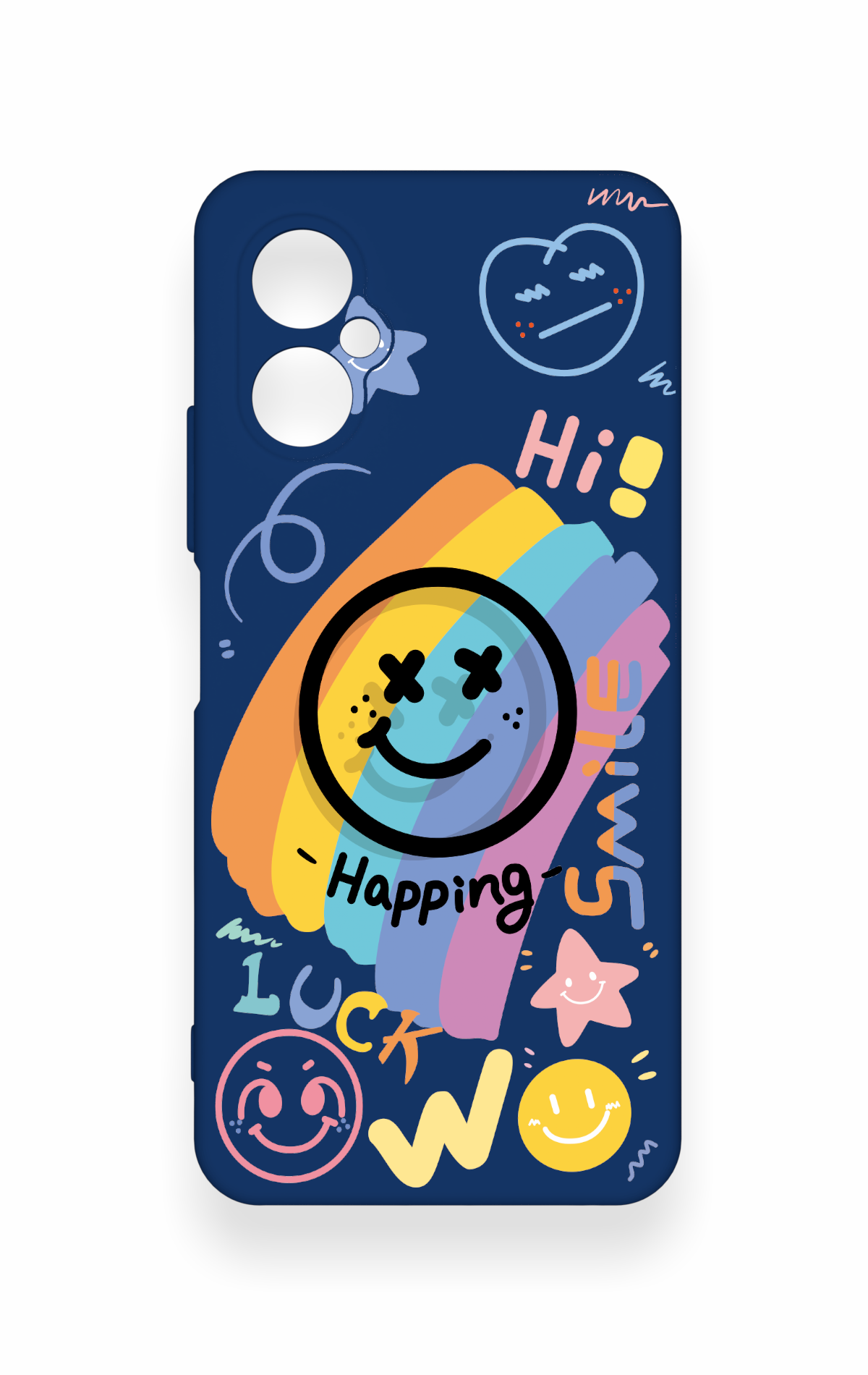 Omix X3 Uyumlu Happing Smile Desenli Silikon Kılıf