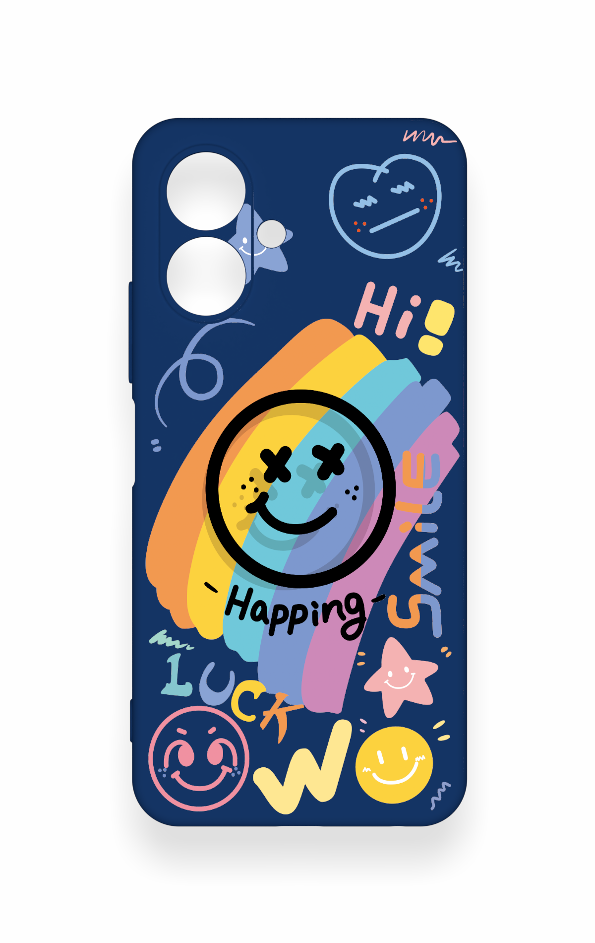 Tecno Spark Go 2 Uyumlu Happing Smile Desenli Silikon Kılıf
